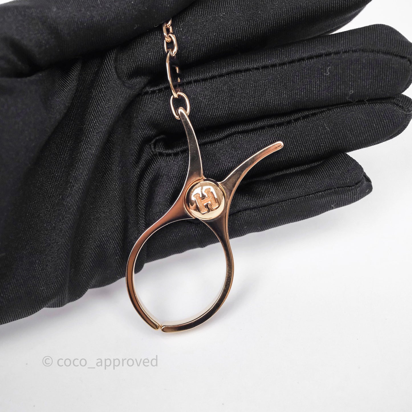 Hermès Filou Glove Clip in Rose Gold Hardware