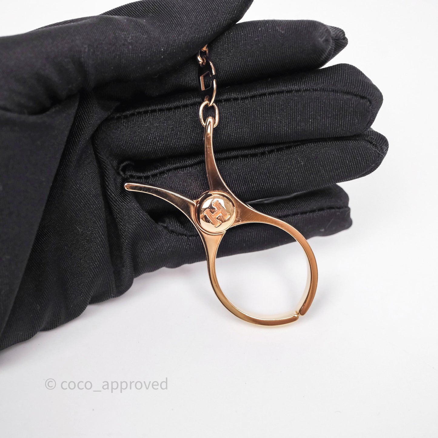 Hermès Filou Glove Clip in Rose Gold Hardware