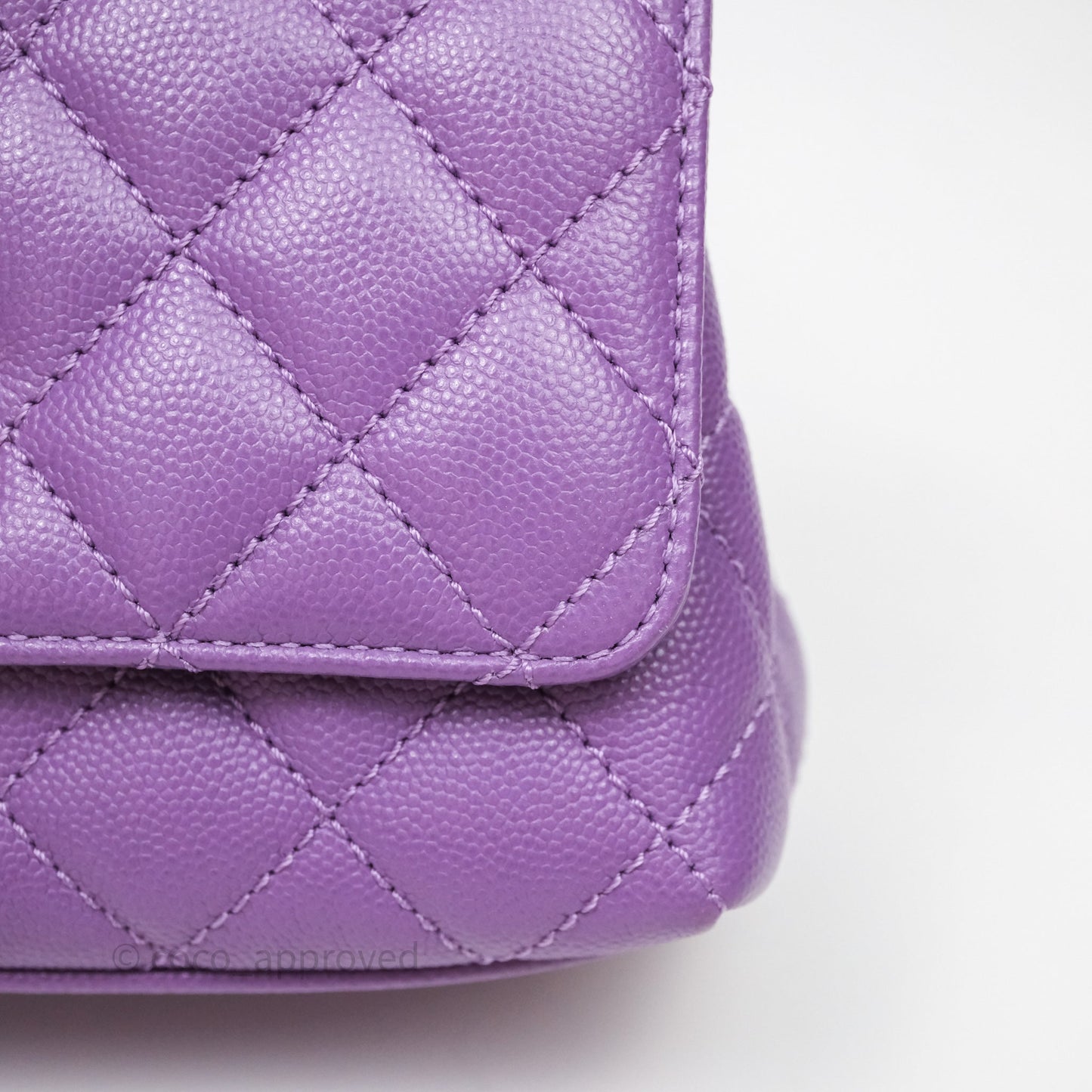 Chanel Mini Coco Handle Quilted Purple Caviar Gold Hardware