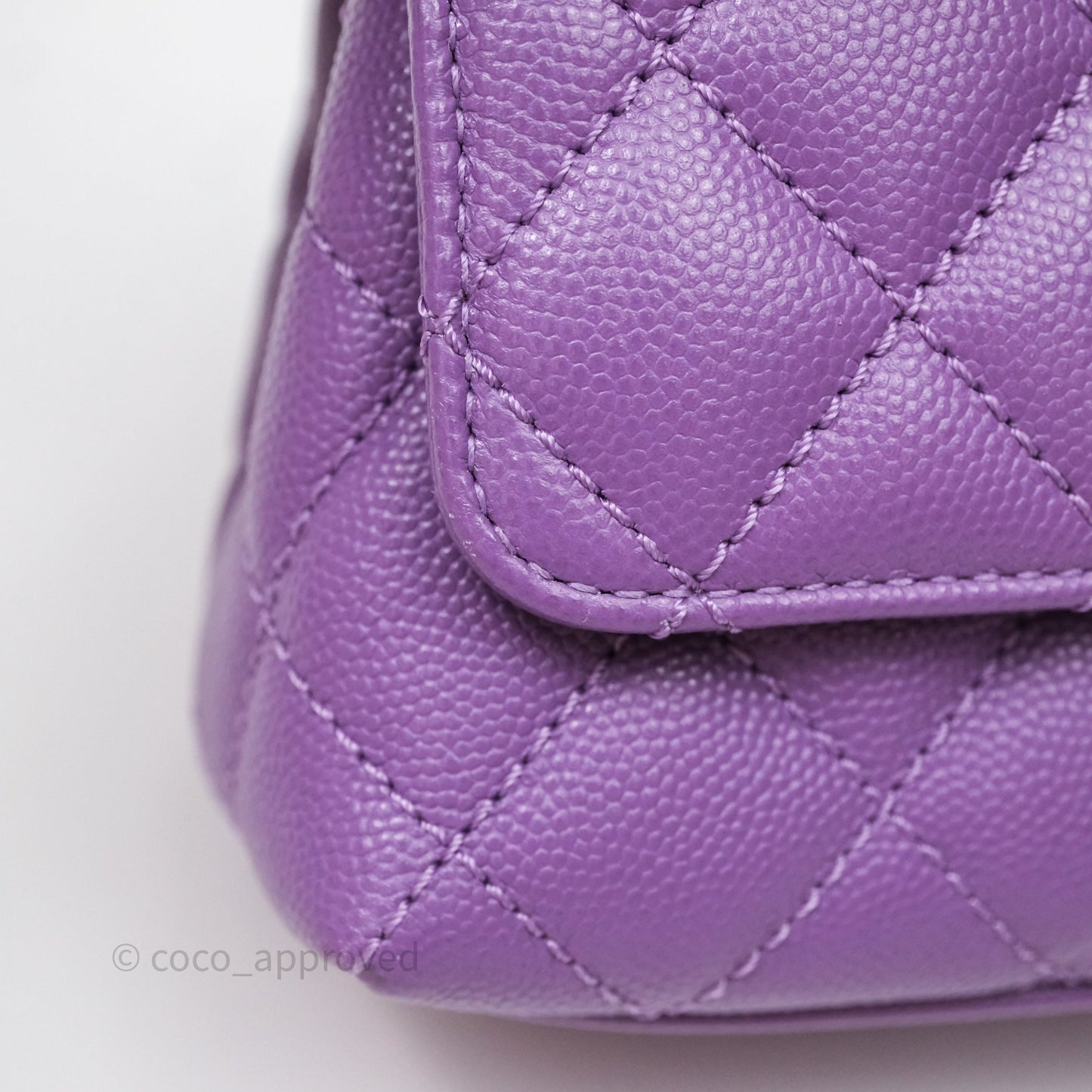 Chanel Mini Coco Handle Quilted Purple Caviar Gold Hardware