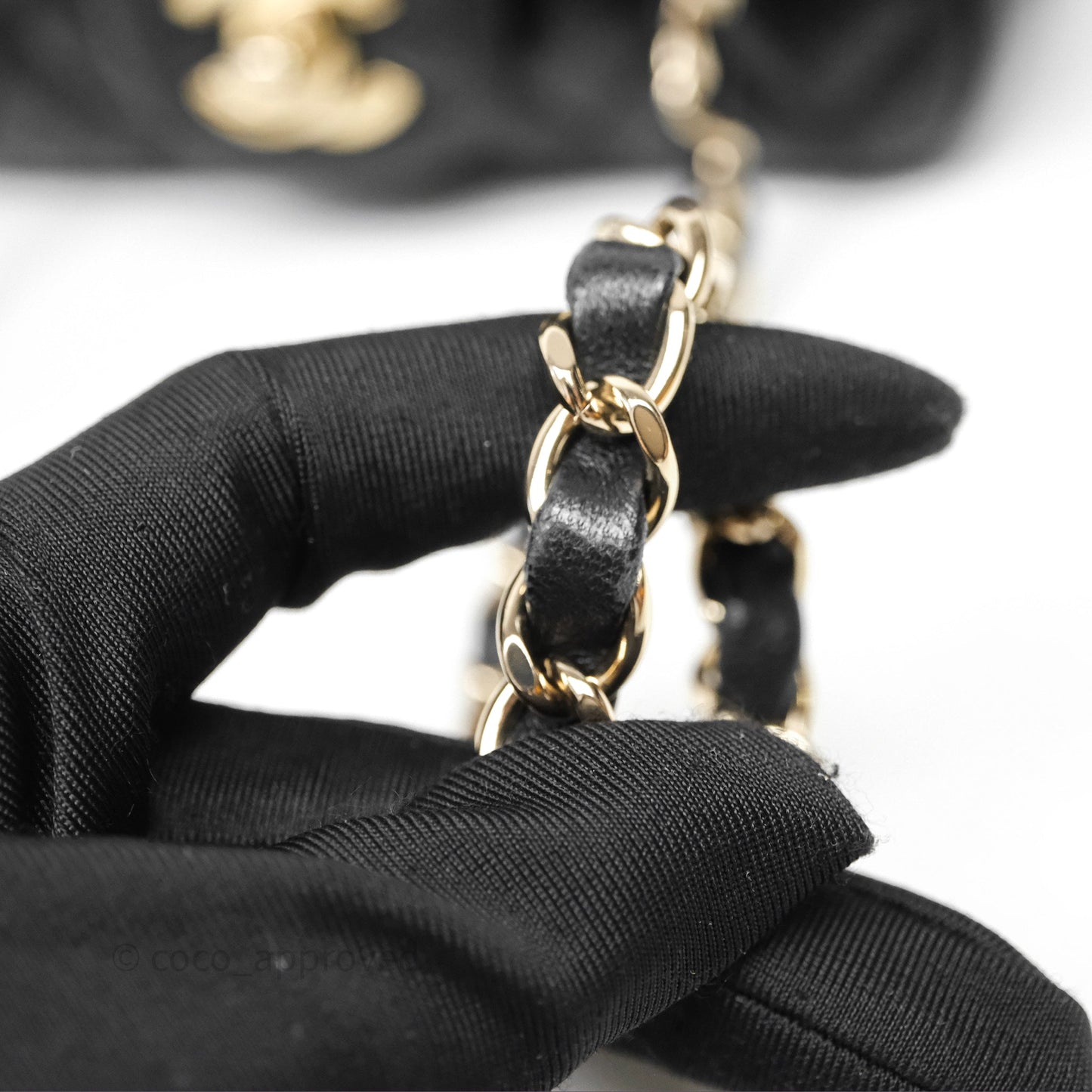 Chanel Mini Square Black Lambskin Gold Hardware
