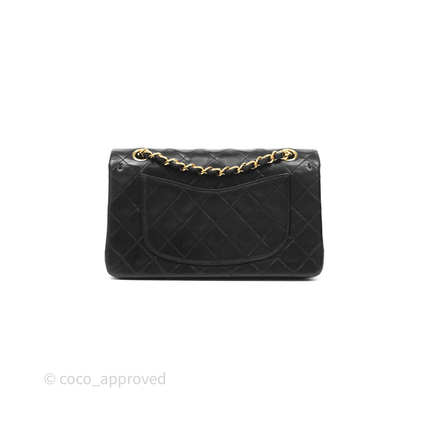 Chanel Vintage Lambskin Small Double Flap Bag Black Gold Hardware