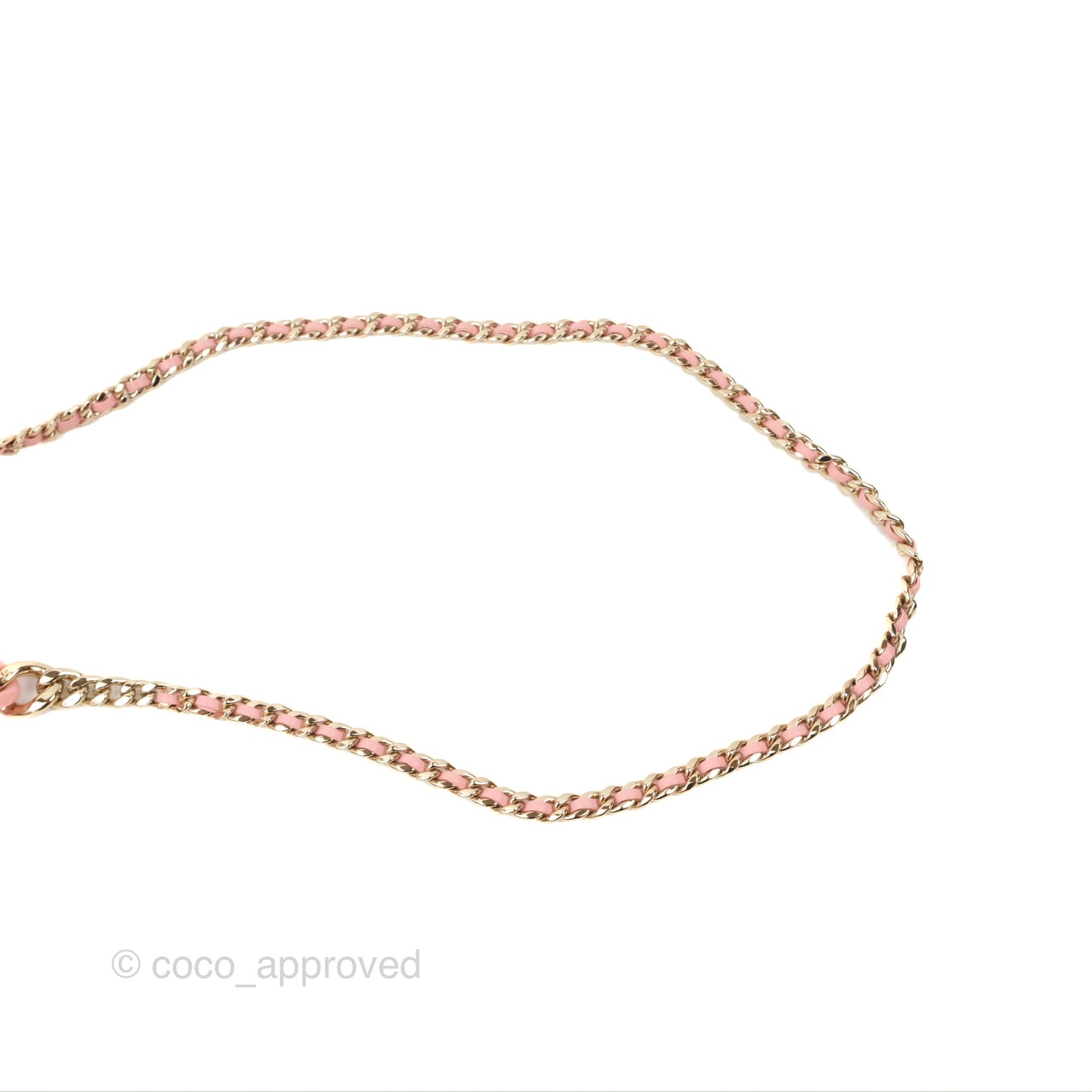Chanel Resin Elegant Chain Vanity Case Pink Lambskin Gold Hardware
