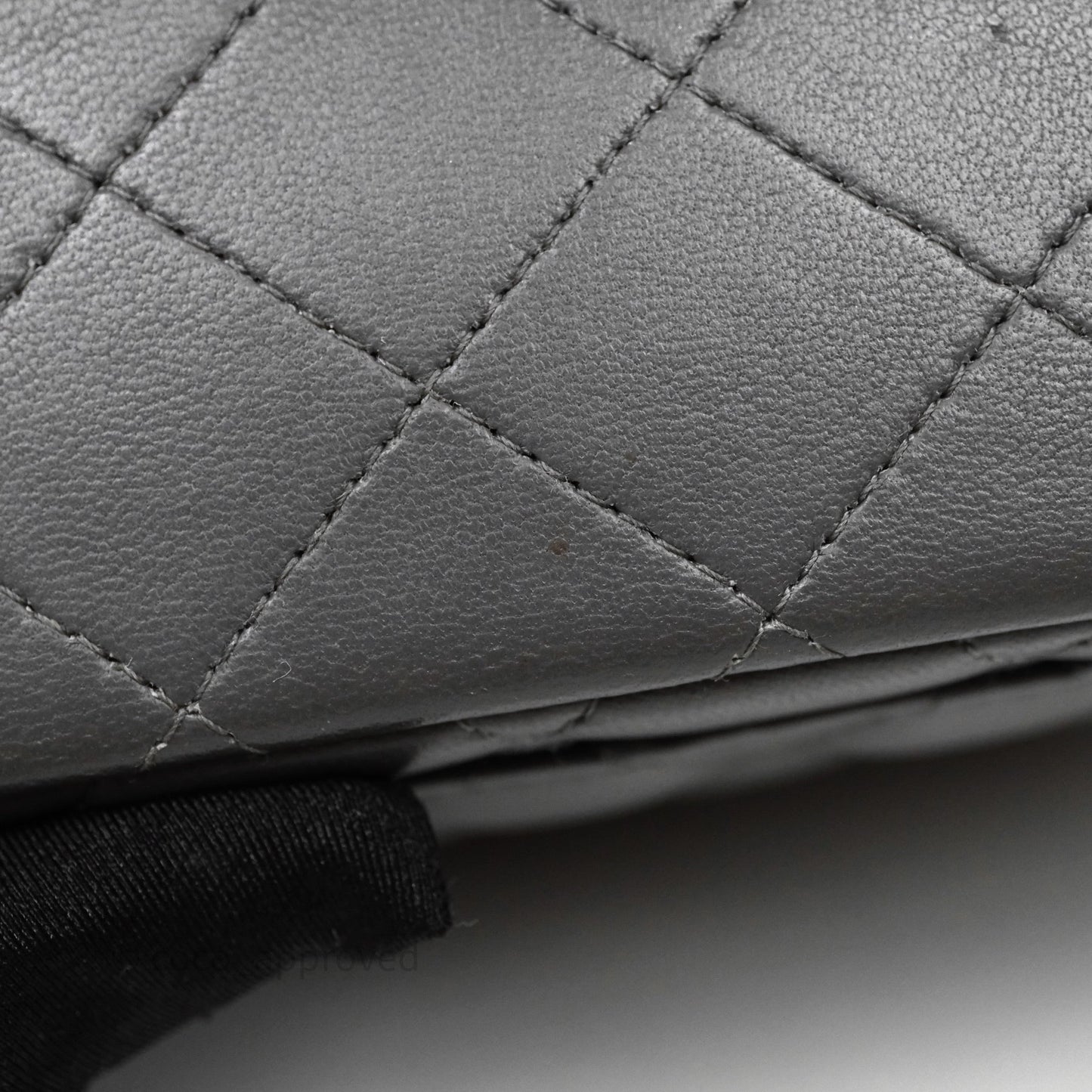 Chanel Mini Square Flap Quilted Grey Lambskin Gold Hardware