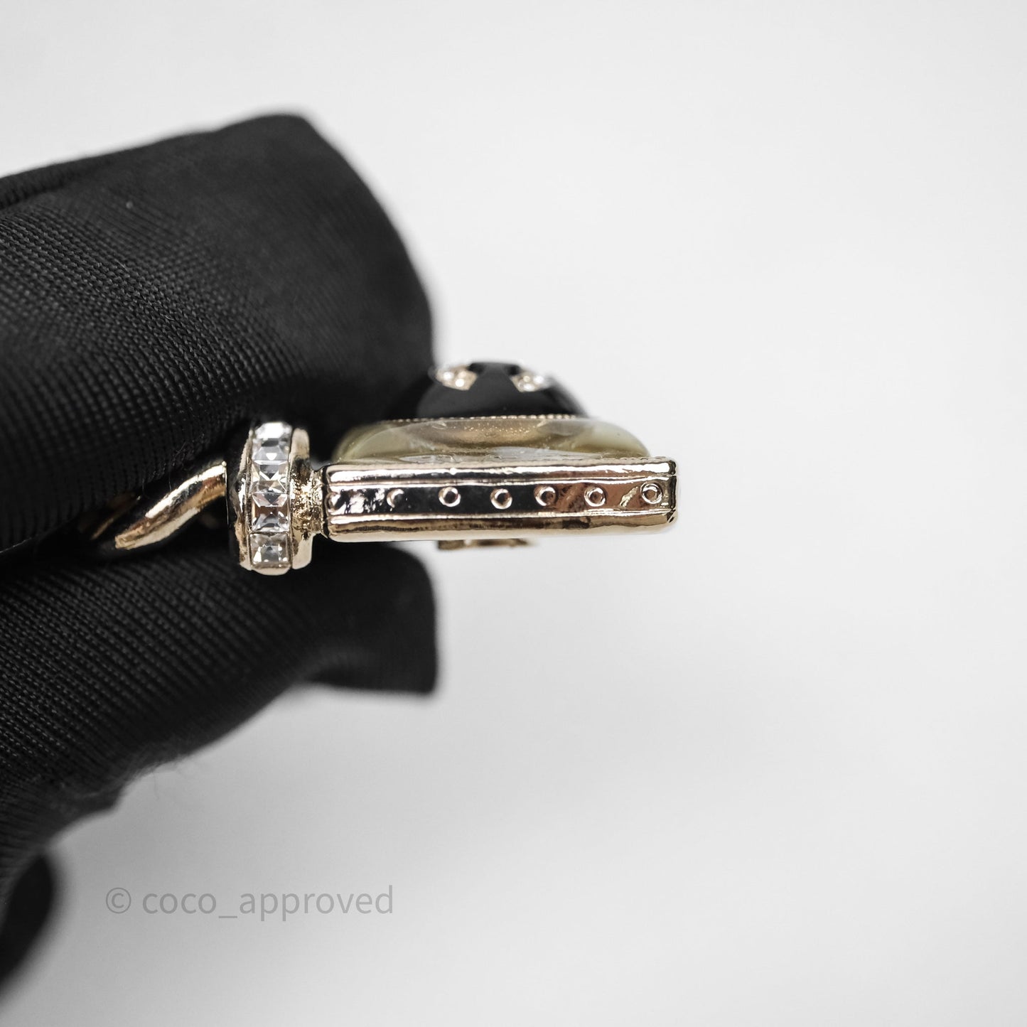 Chanel Crystal Resin Lipstick Charm Long Necklace Gold Tone 22C