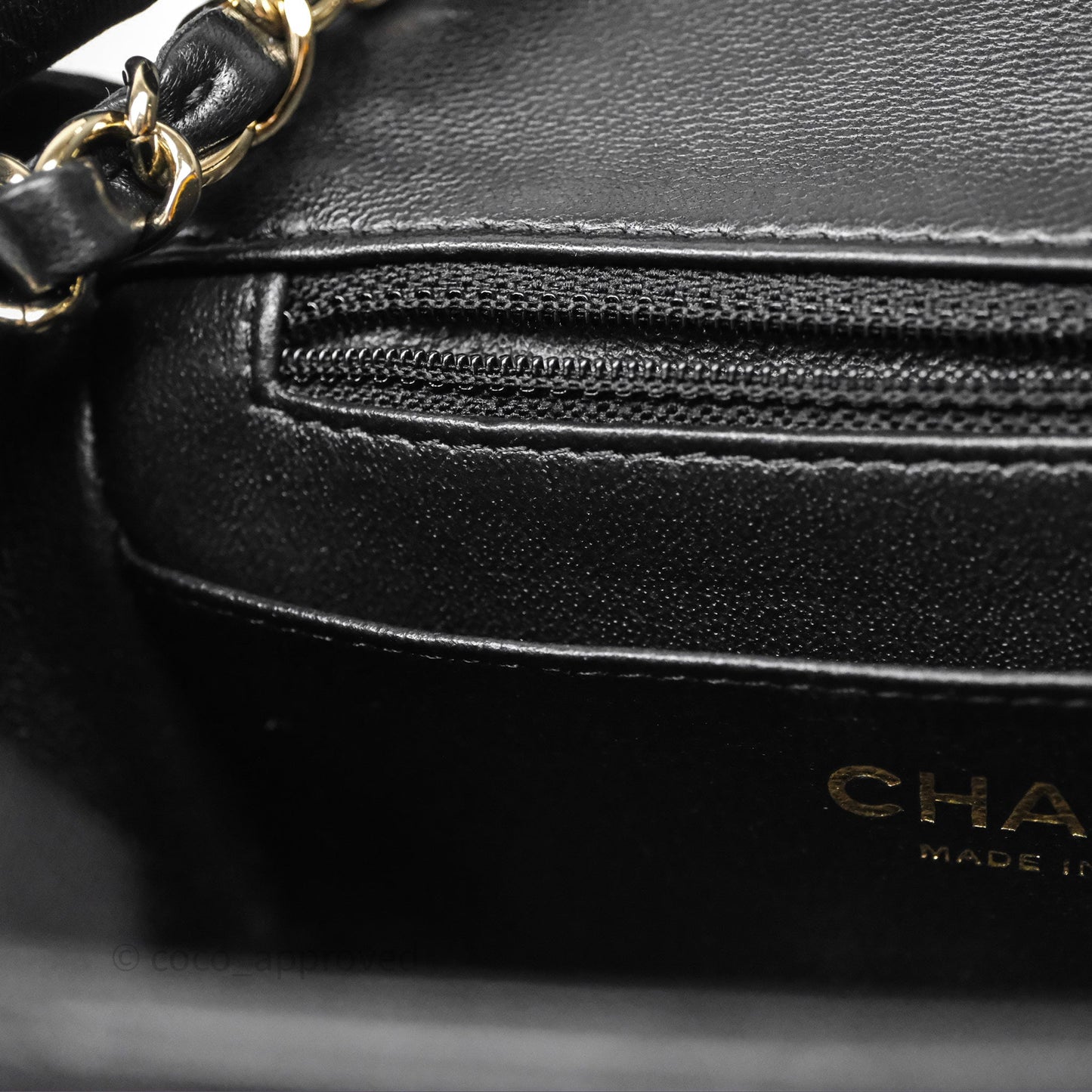 Chanel Mini Square Black Lambskin Gold Hardware