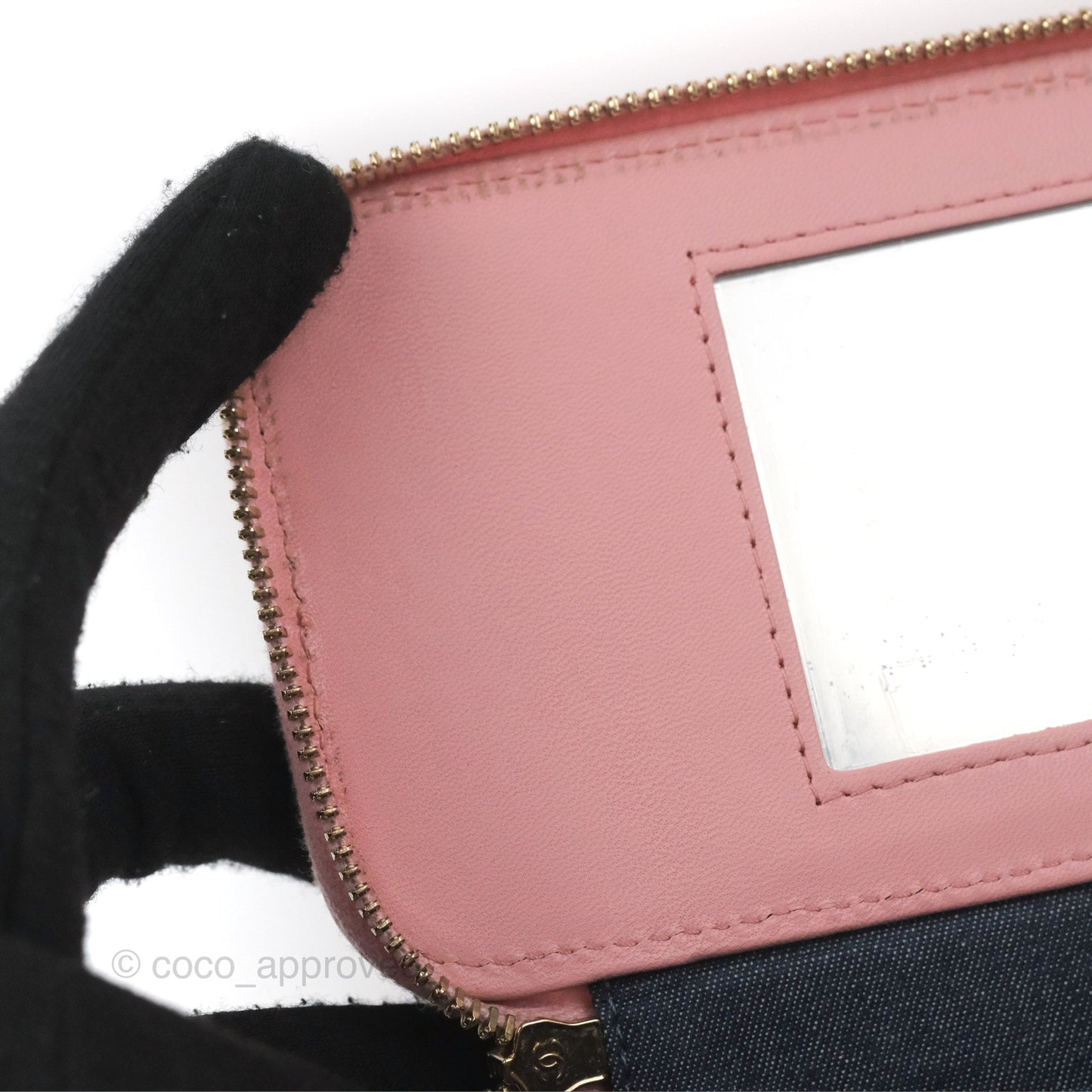 Chanel Resin Elegant Chain Vanity Case Pink Lambskin Gold Hardware