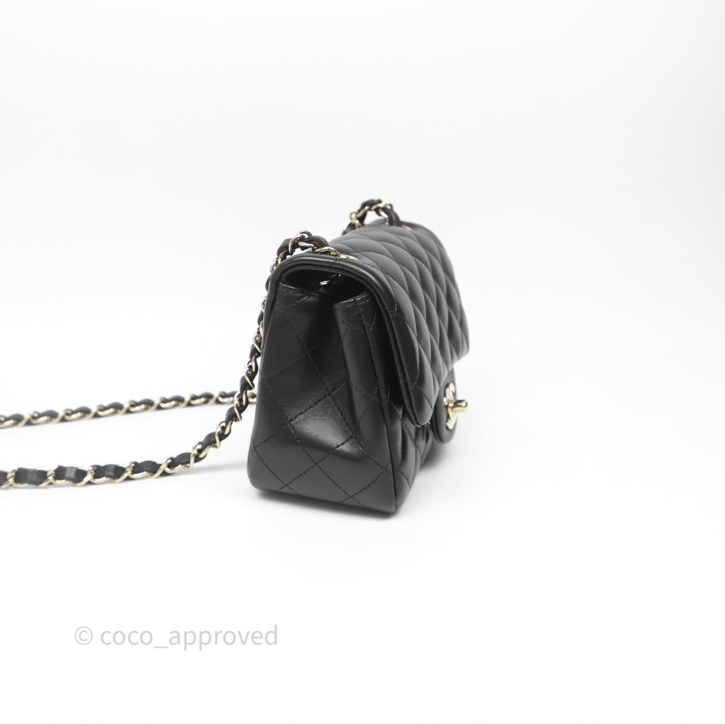 Chanel Mini Square Black Lambskin Gold Hardware