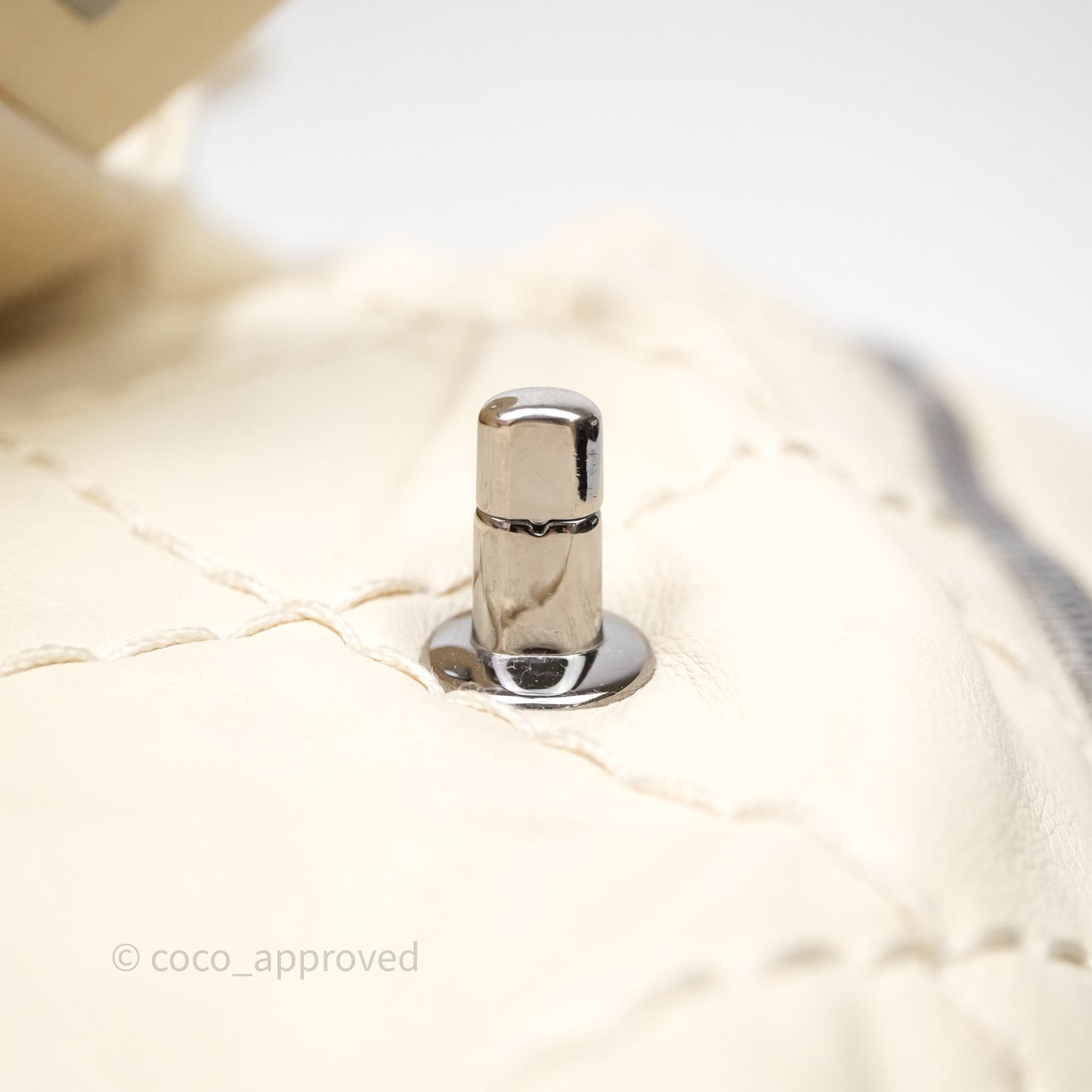 Chanel Expandable Ligne Flap Bag Ivory White Silver Hardware