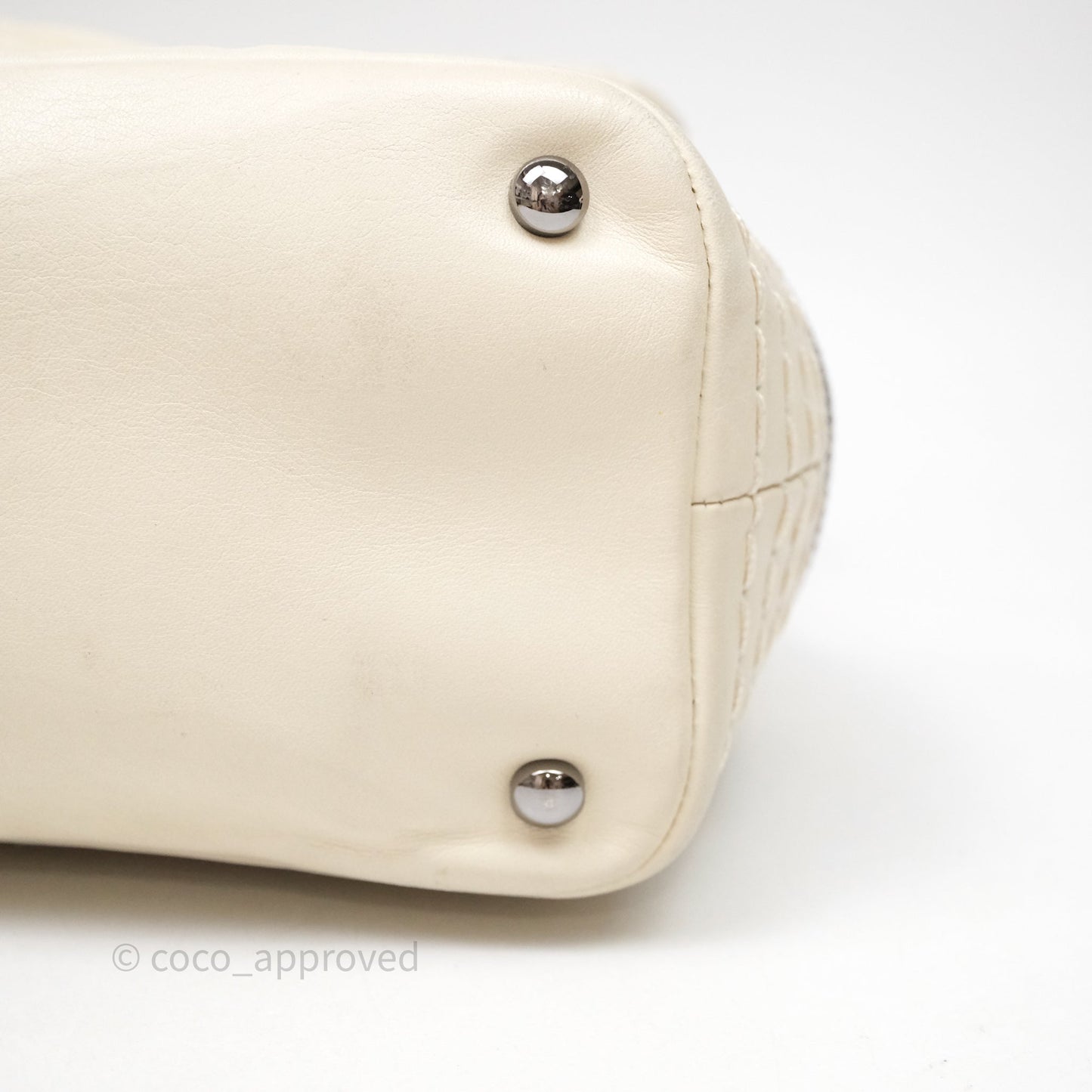Chanel Expandable Ligne Flap Bag Ivory White Silver Hardware
