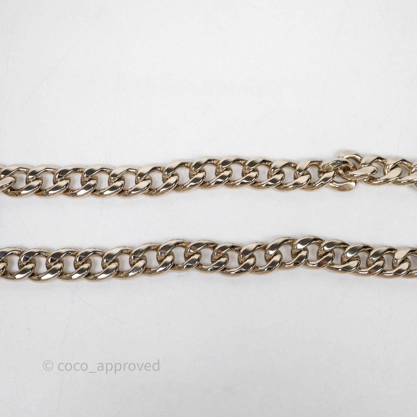 Chanel Crystal Resin Lipstick Charm Long Necklace Gold Tone 22C