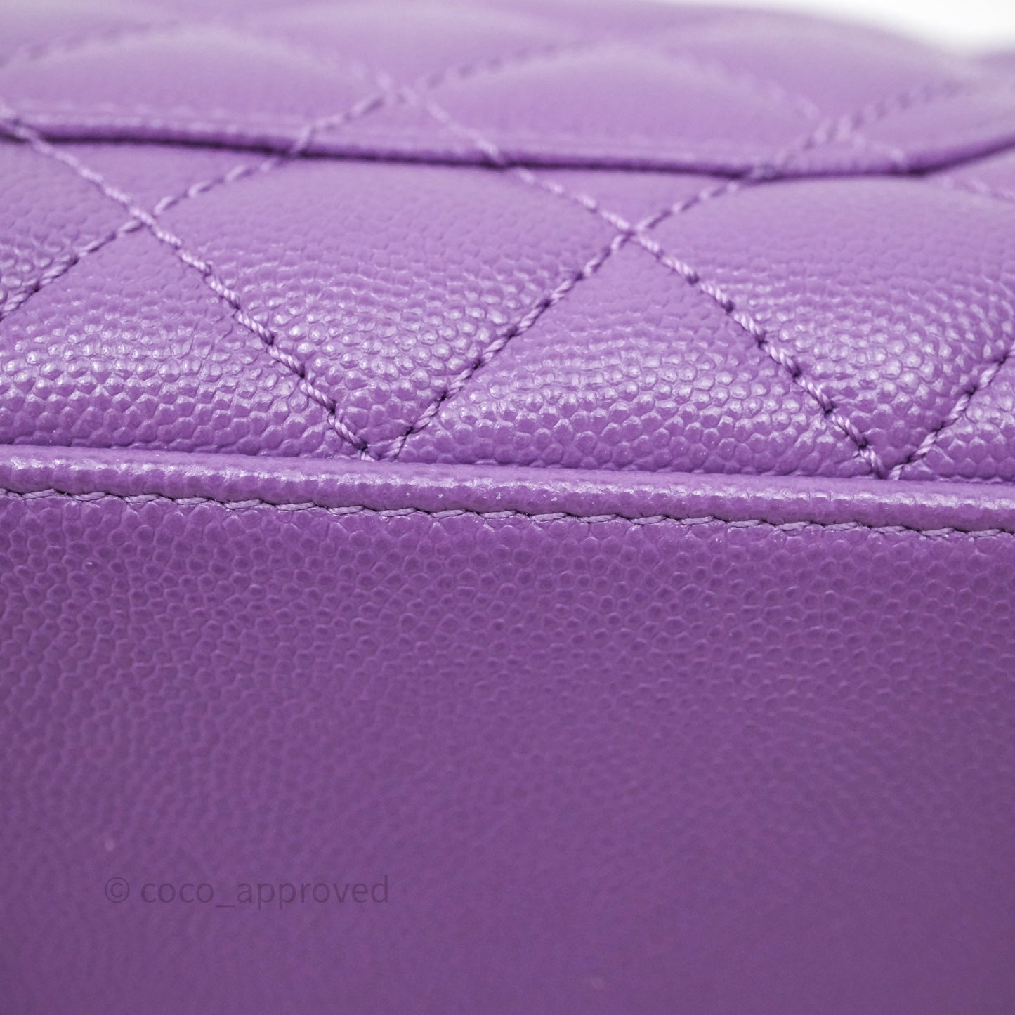Chanel Mini Coco Handle Quilted Purple Caviar Gold Hardware