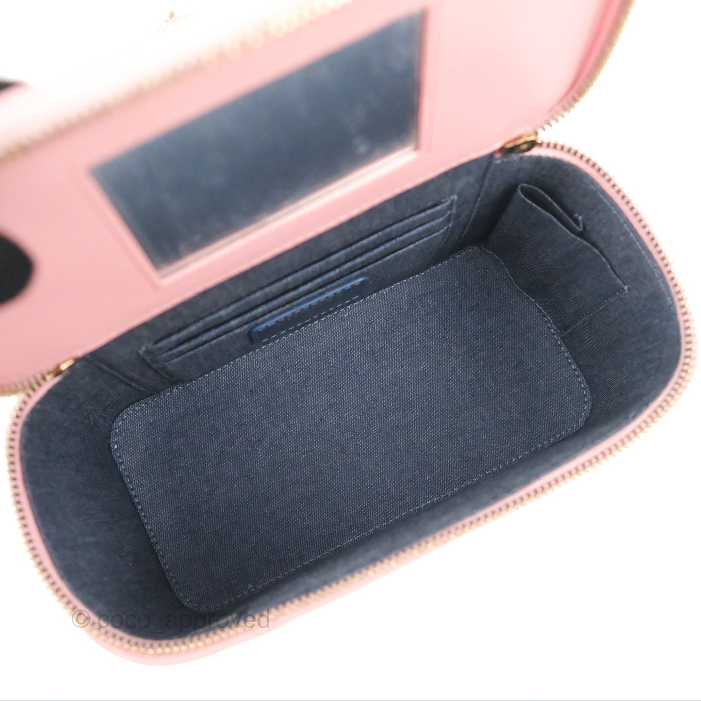 Chanel Resin Elegant Chain Vanity Case Pink Lambskin Gold Hardware