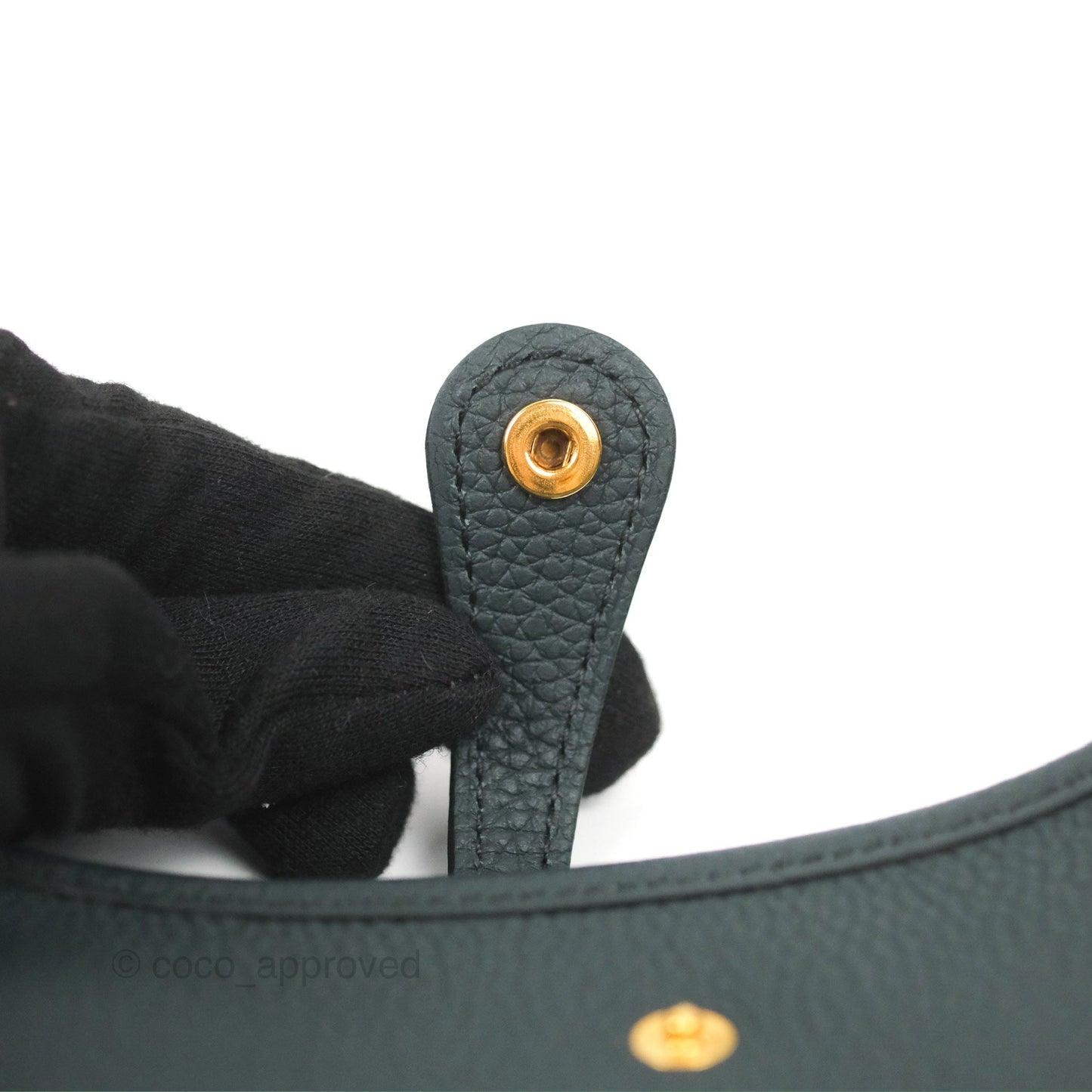 Hermès Mini Evelyne 16 Vert Rousseau Clemence Gold Hardware