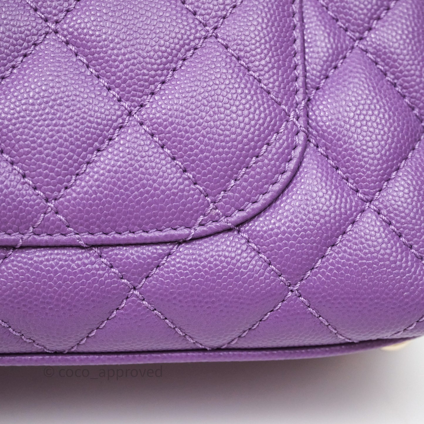 Chanel Mini Coco Handle Quilted Purple Caviar Gold Hardware