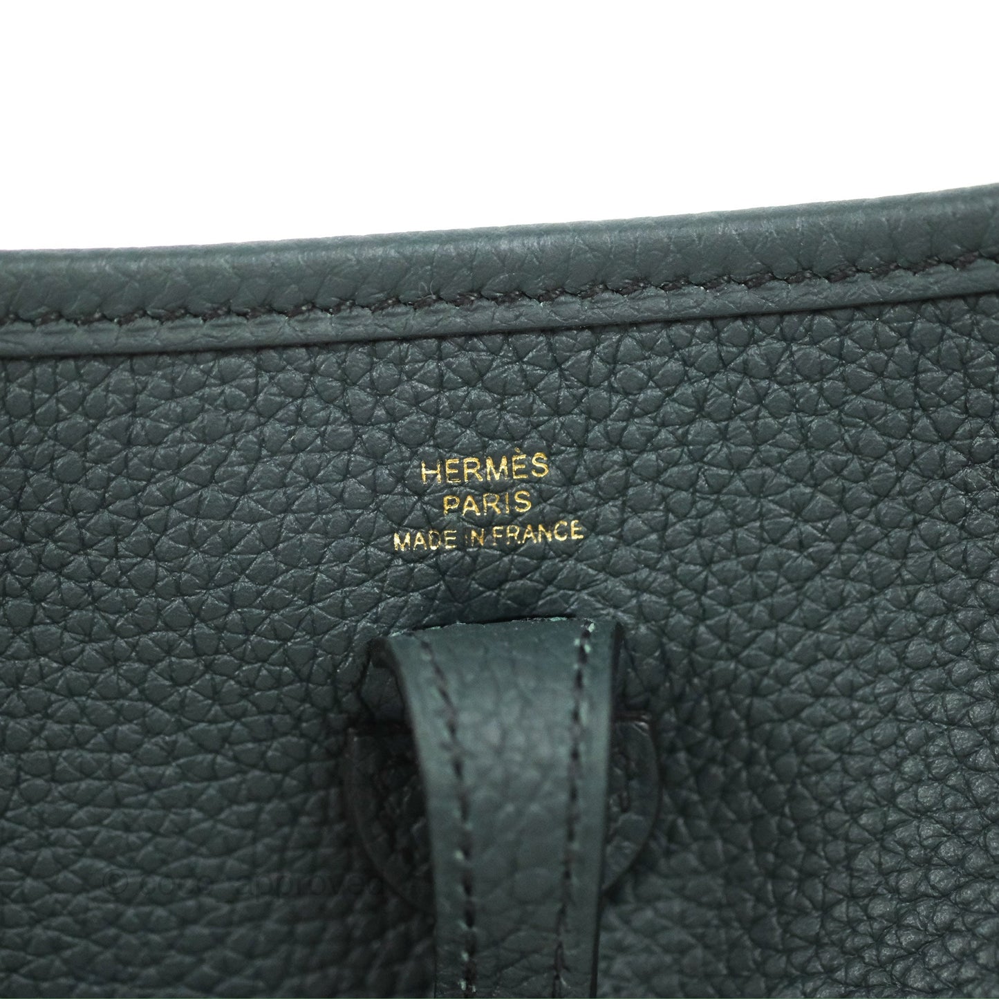 Hermès Mini Evelyne 16 Vert Rousseau Clemence Gold Hardware