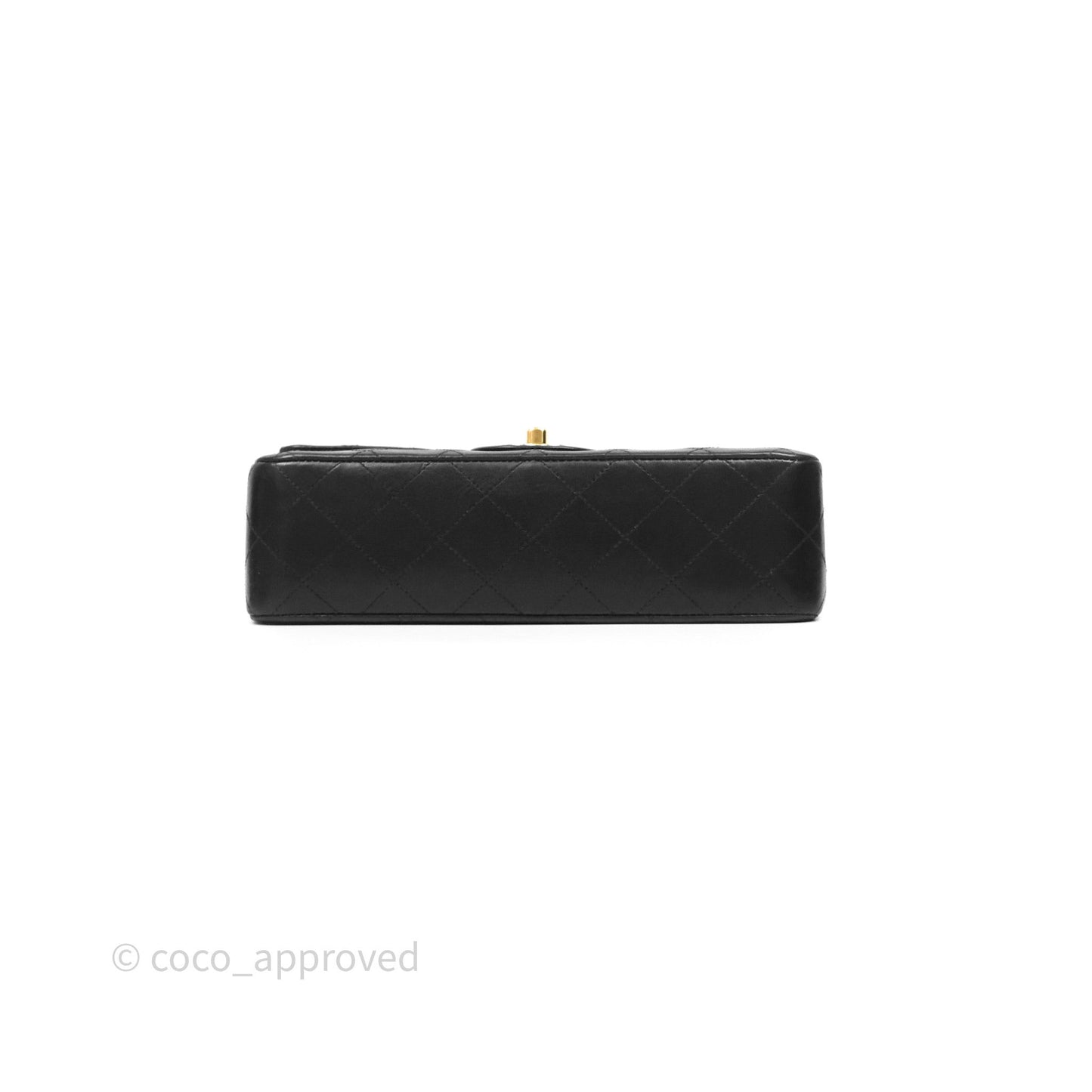 Chanel Vintage Lambskin Small Double Flap Bag Black Gold Hardware