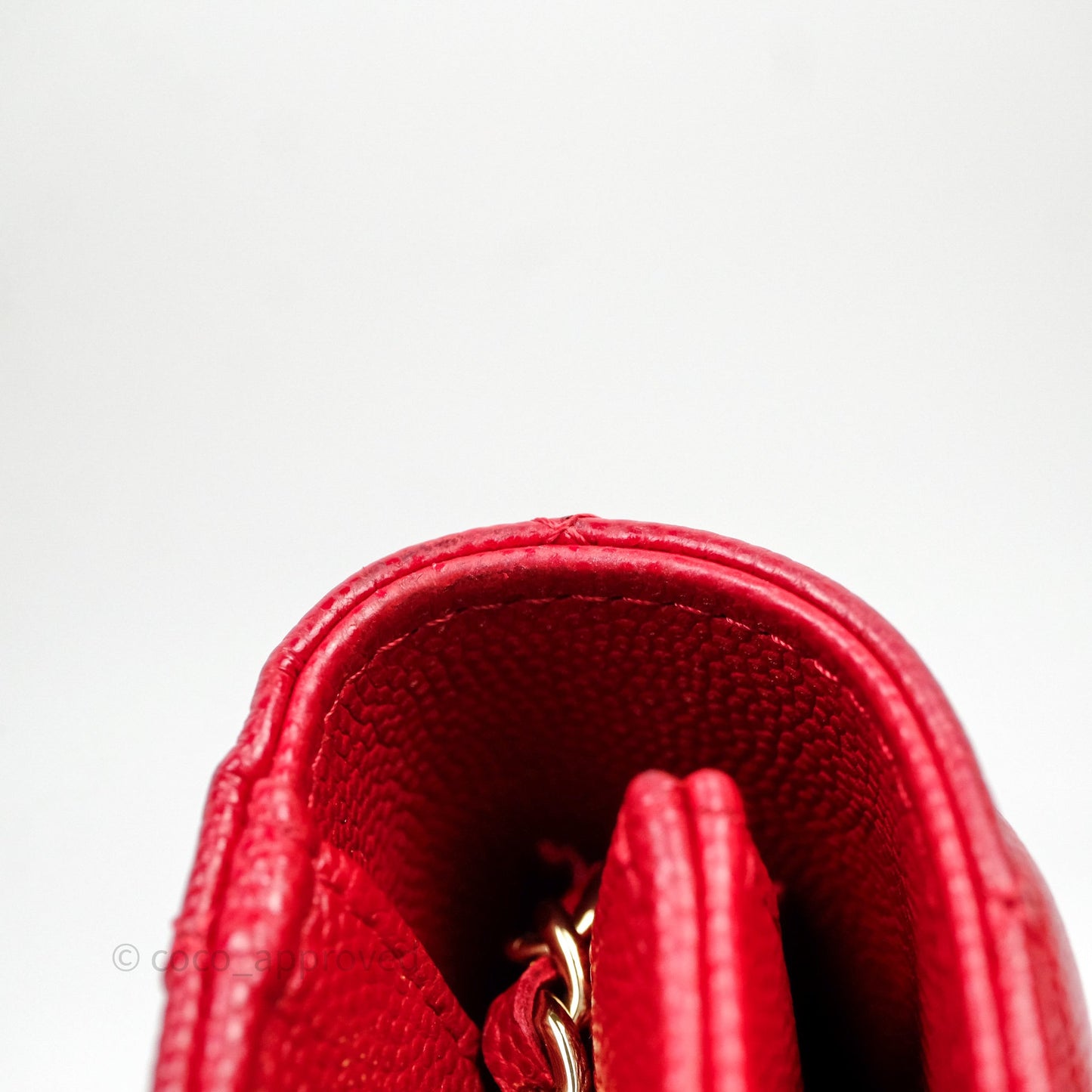 Chanel Quilted Classic Wallet on Chain WOC Red Caviar Gold Hardware