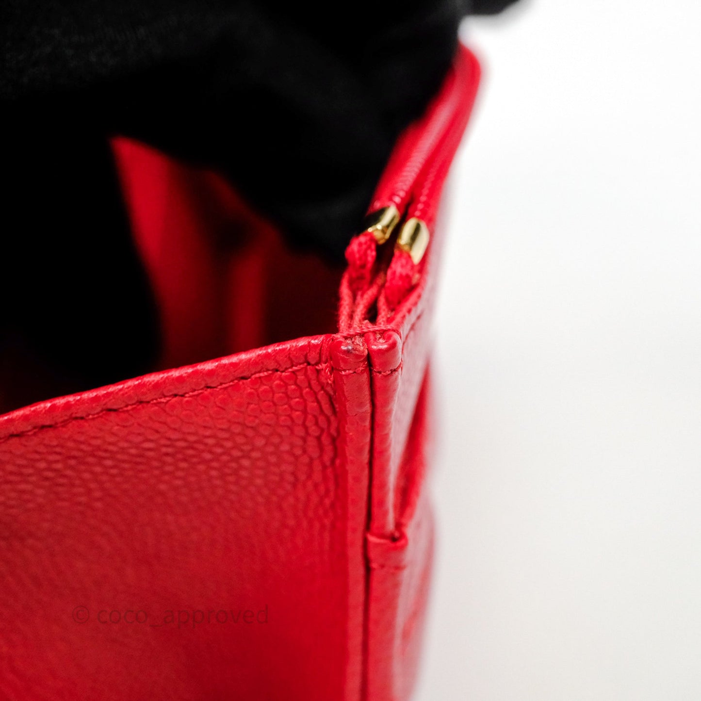 Chanel Quilted Classic Wallet on Chain WOC Red Caviar Gold Hardware
