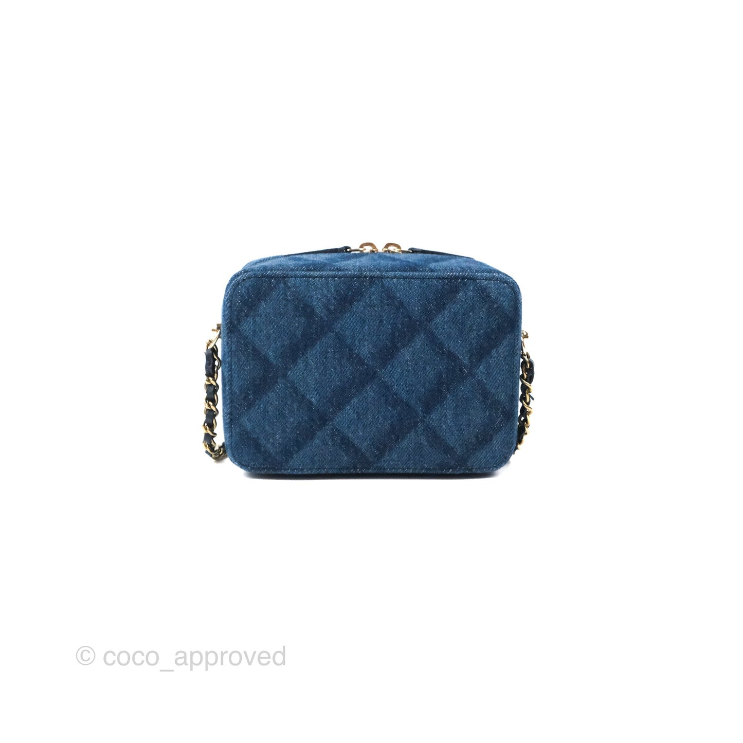 Chanel Quilted Camera Bag Denim Gold Hardware