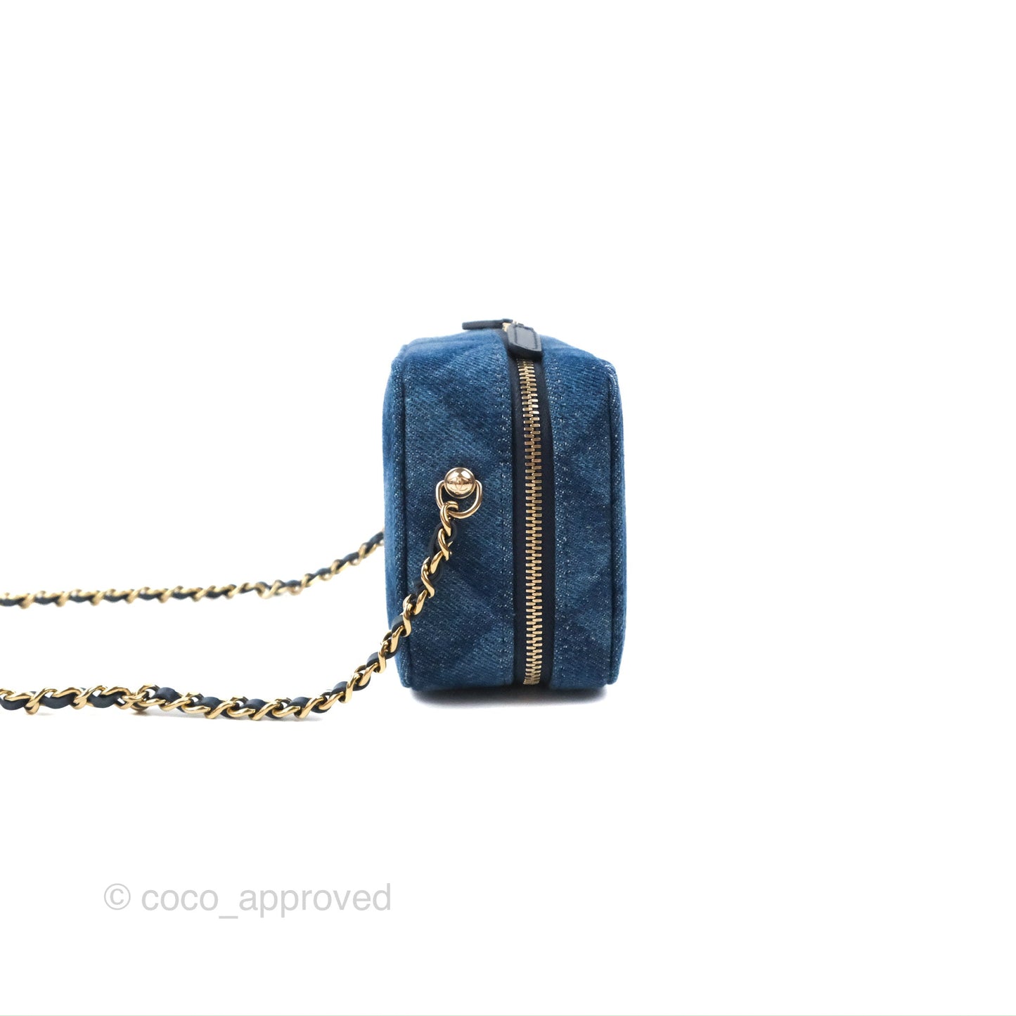 Chanel Quilted Camera Bag Denim Gold Hardware