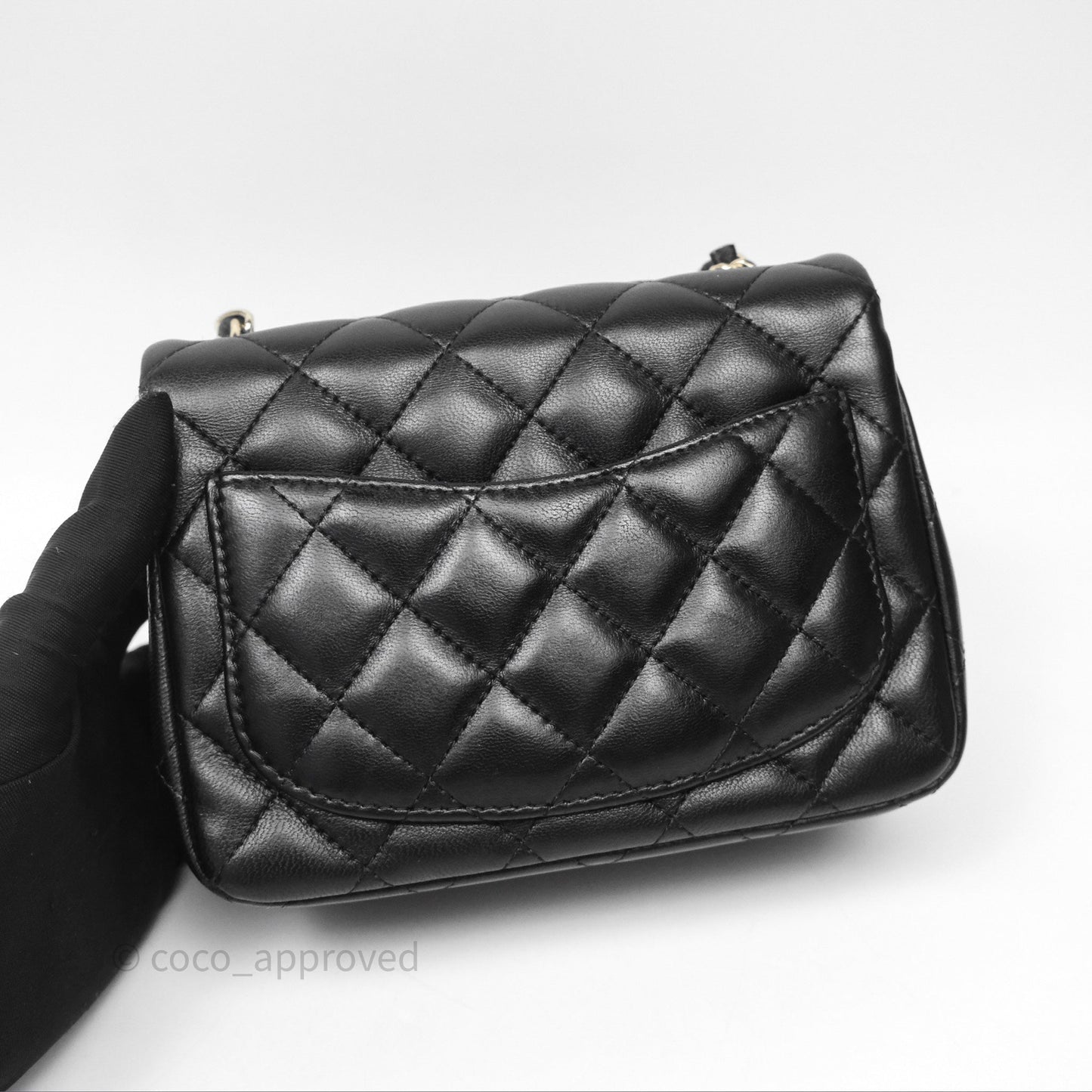 Chanel Mini Square Black Lambskin Gold Hardware