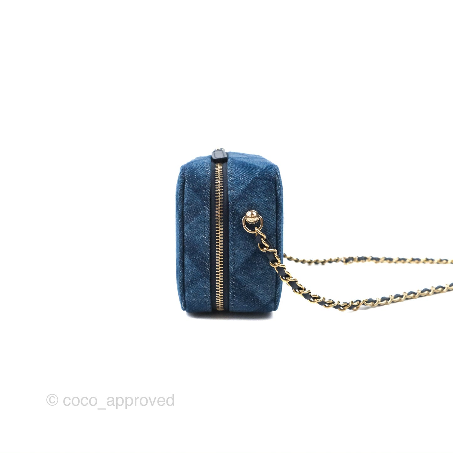 Chanel Quilted Camera Bag Denim Gold Hardware