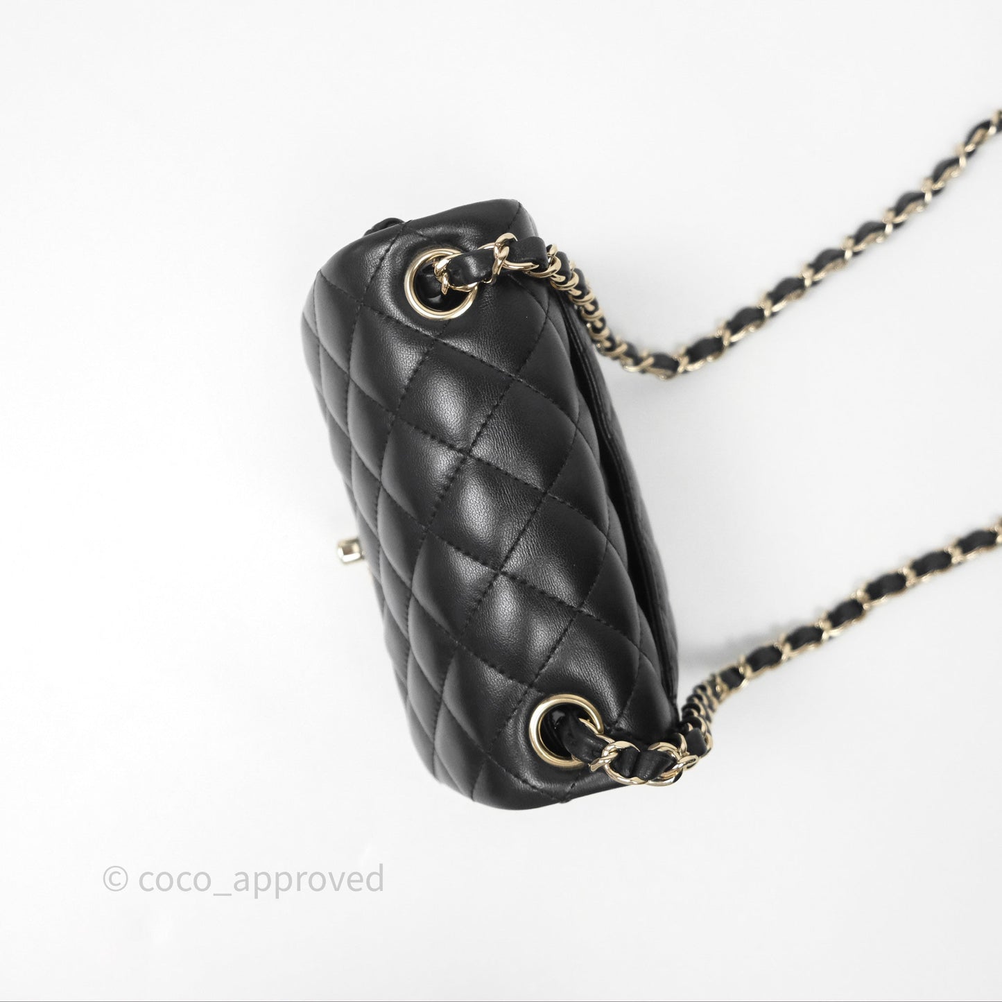 Chanel Mini Square Black Lambskin Gold Hardware