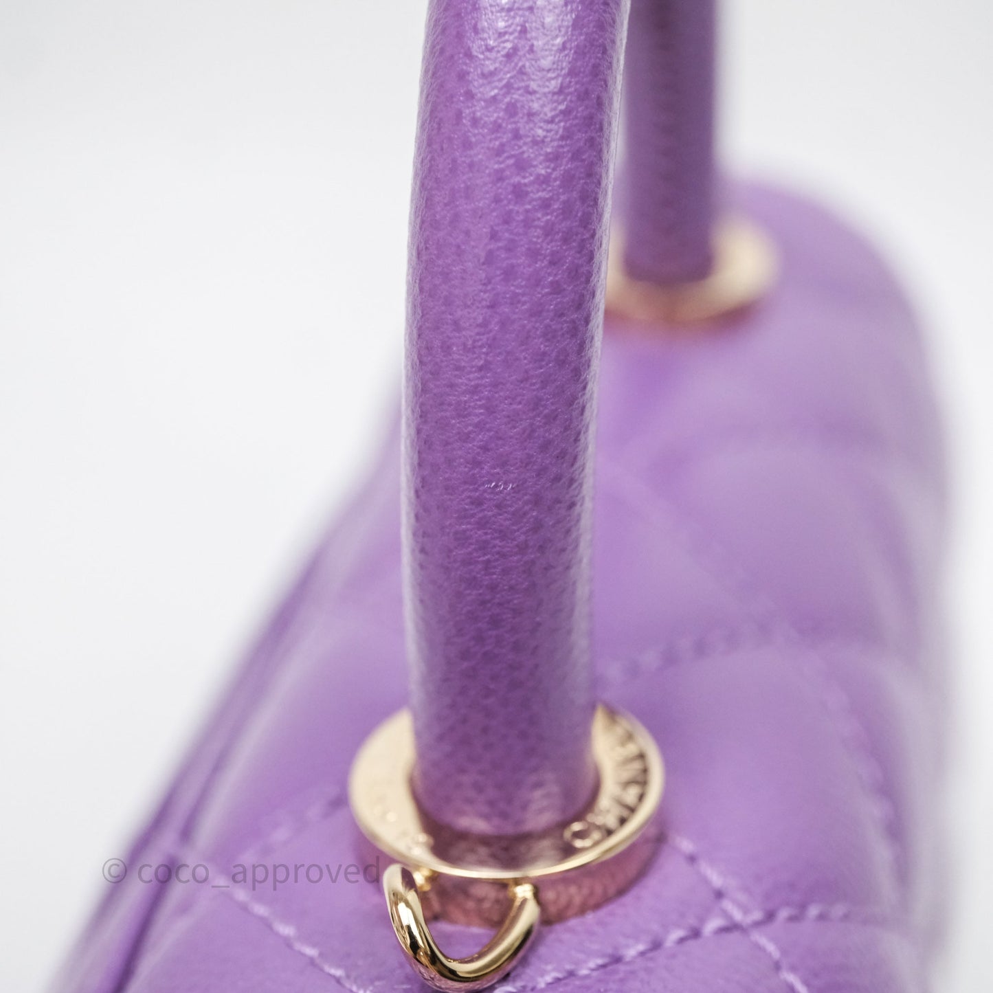 Chanel Mini Coco Handle Quilted Purple Caviar Gold Hardware