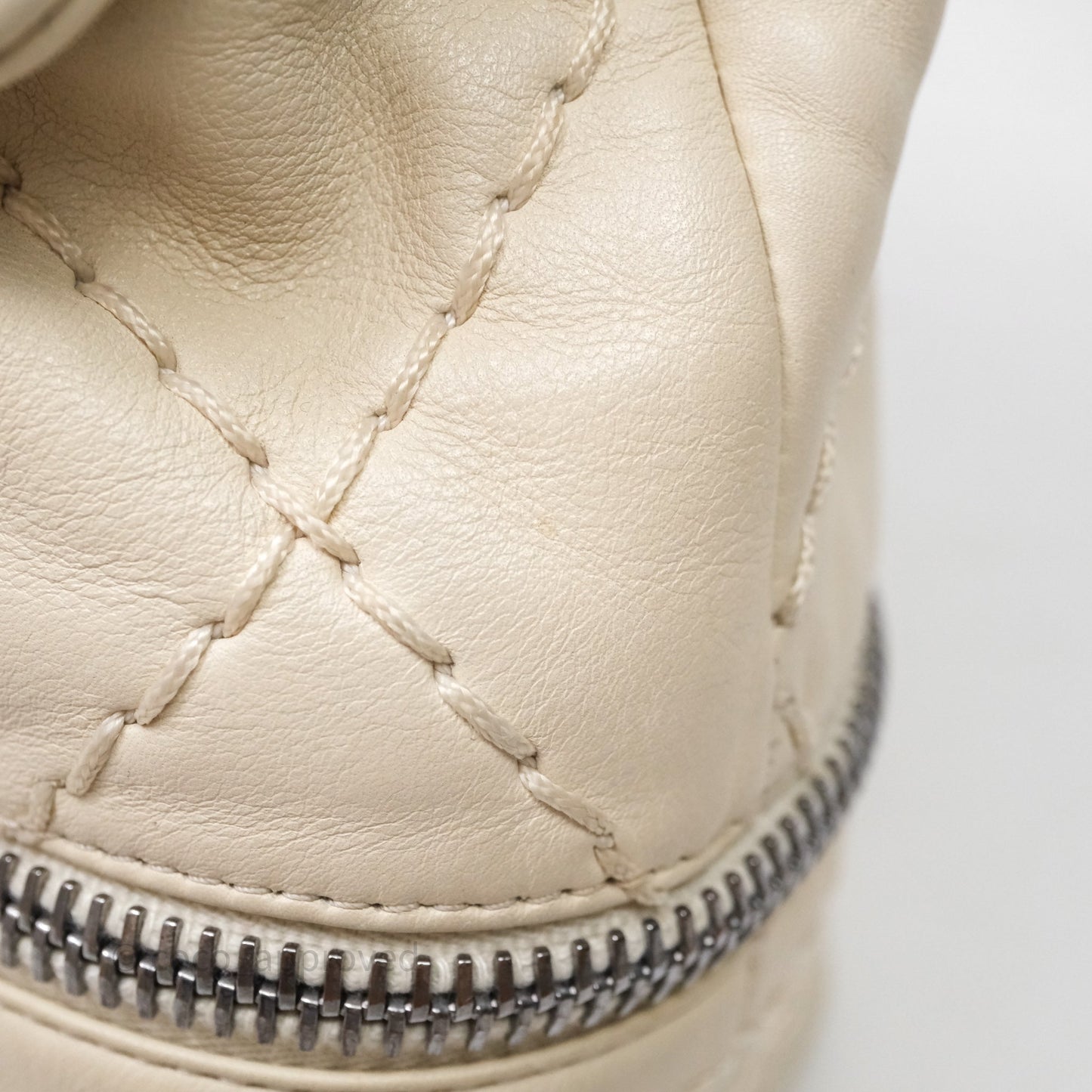 Chanel Expandable Ligne Flap Bag Ivory White Silver Hardware