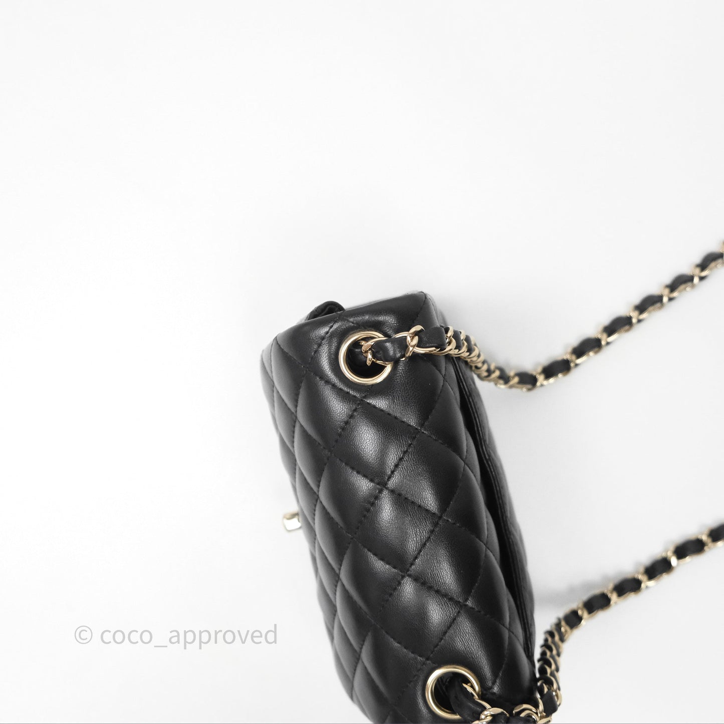 Chanel Mini Square Black Lambskin Gold Hardware