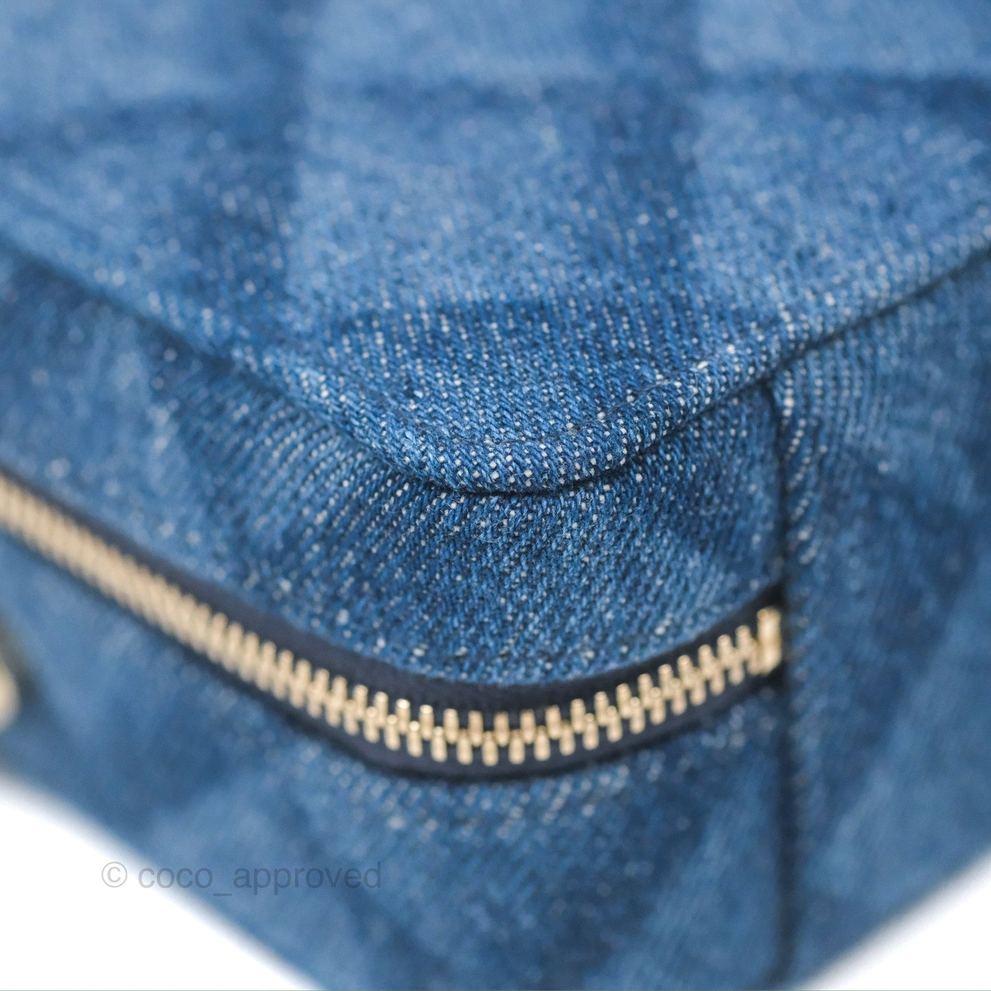Chanel Quilted Camera Bag Denim Gold Hardware