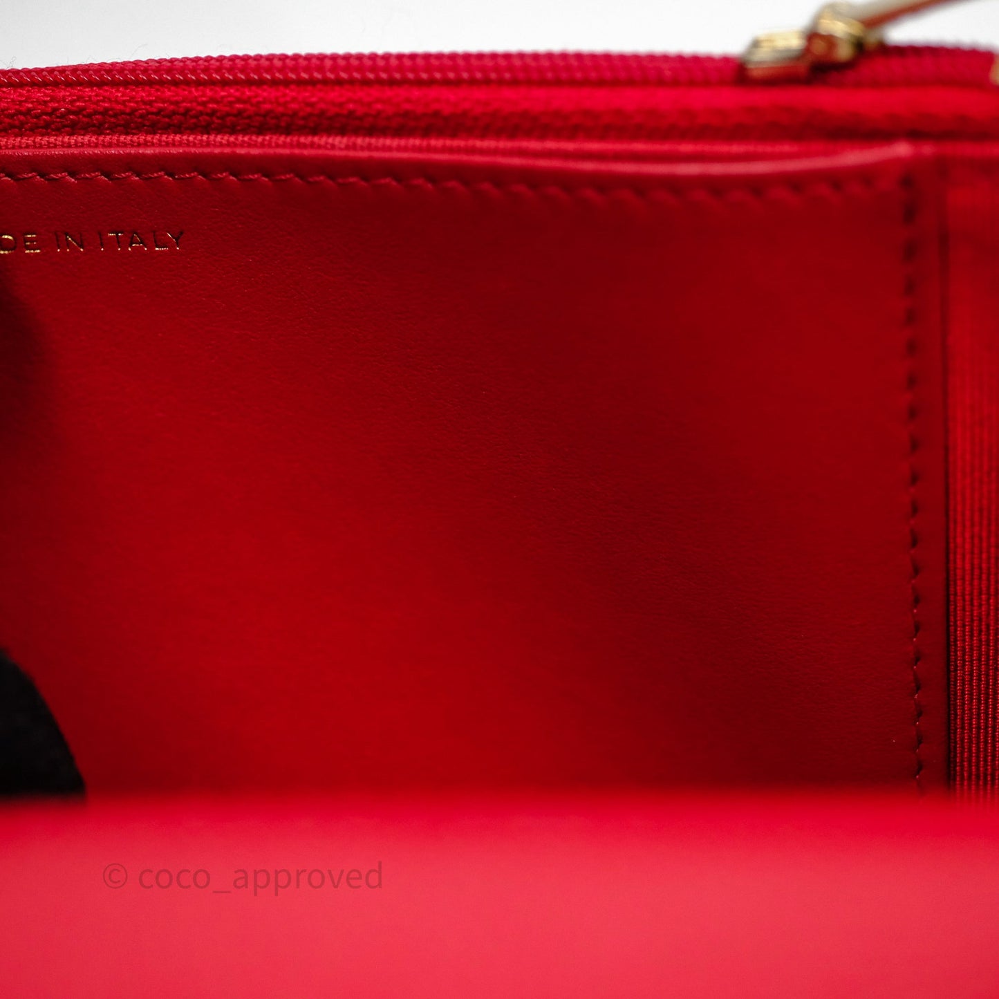 Chanel Quilted Classic Wallet on Chain WOC Red Caviar Gold Hardware