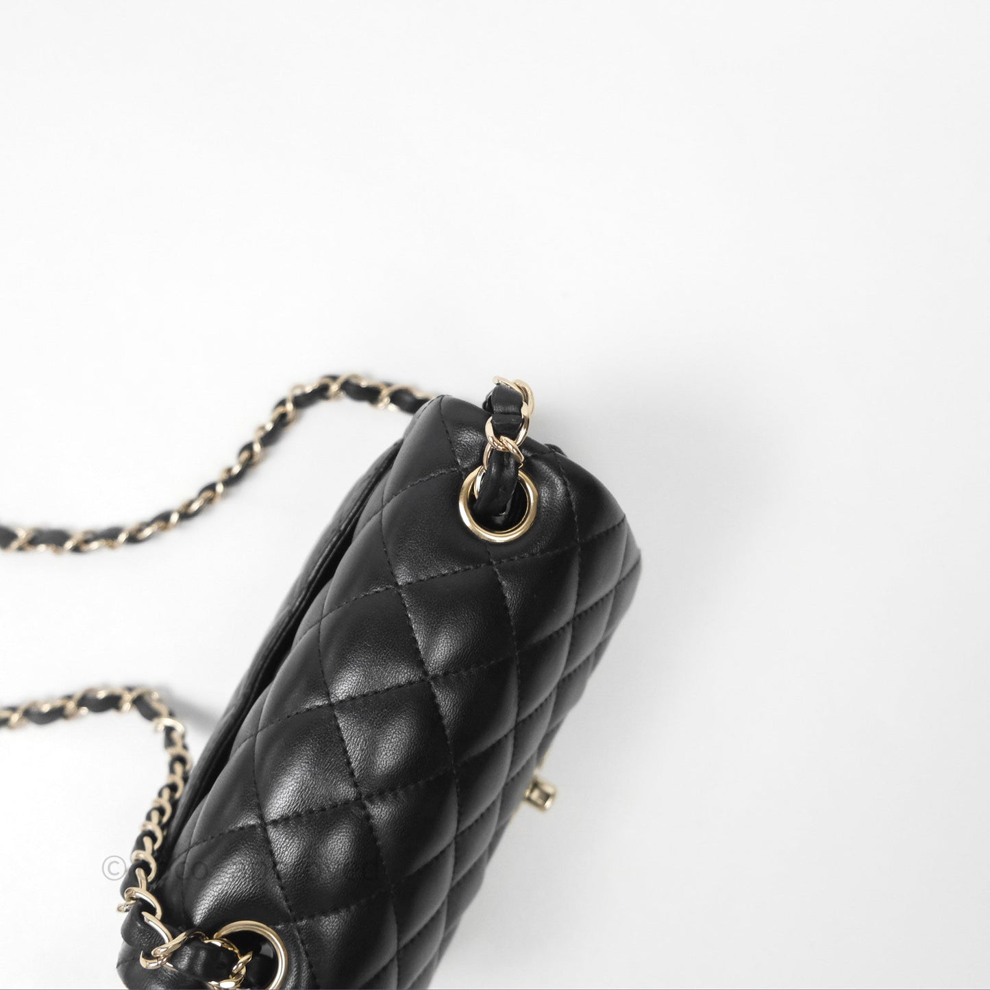 Chanel Mini Square Black Lambskin Gold Hardware