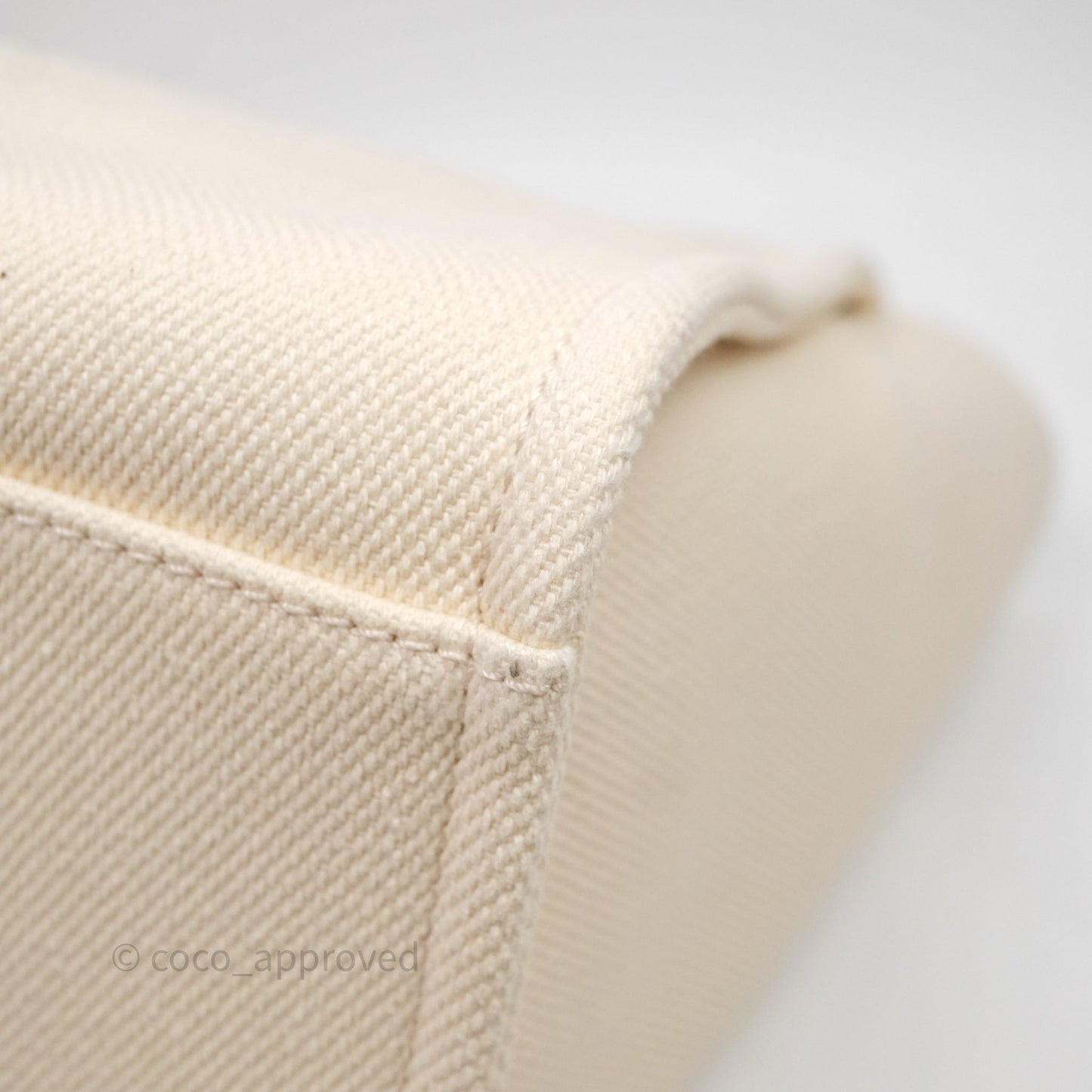 Chanel Large Deauville Light Beige Canvas Imitation Pearl