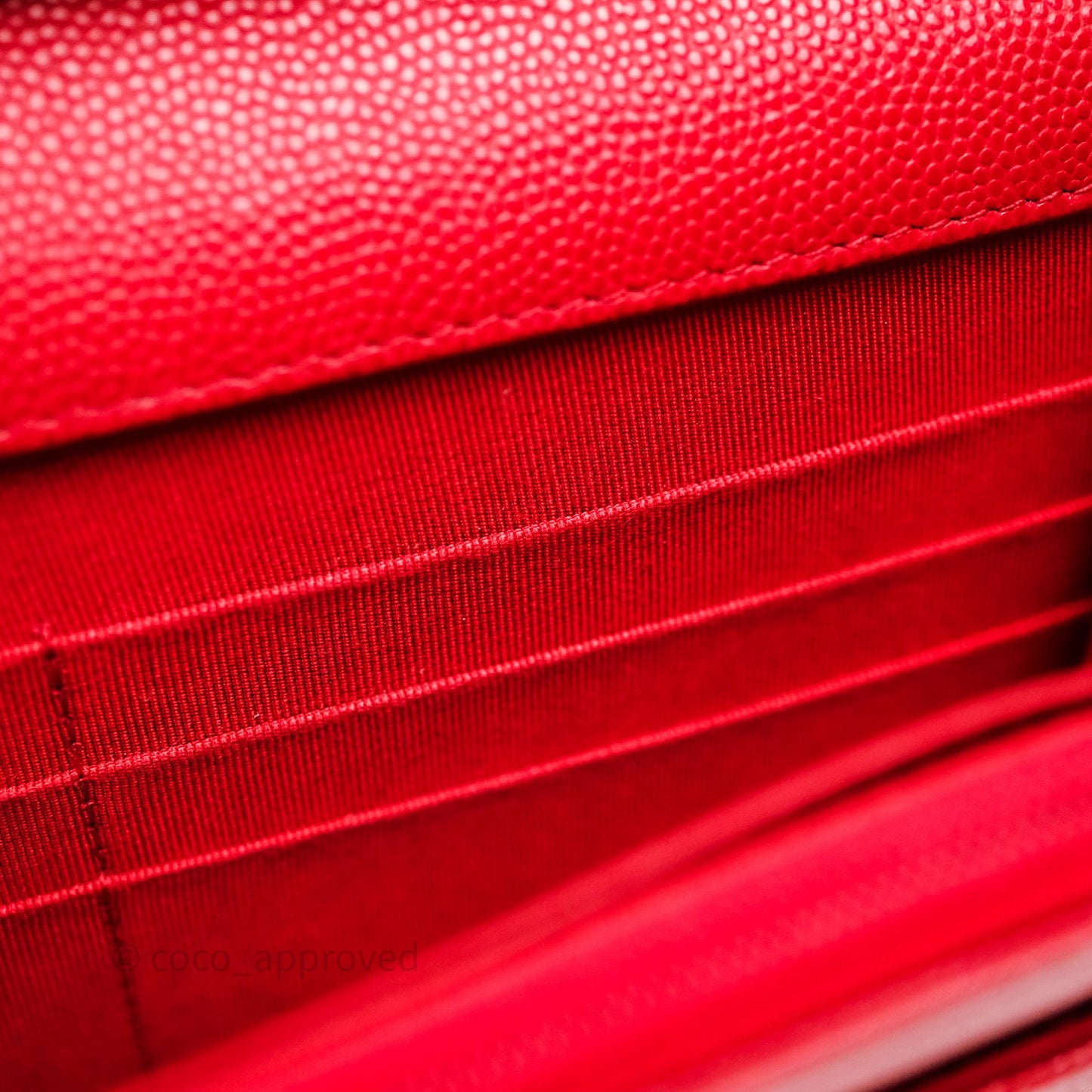 Chanel Quilted Classic Wallet on Chain WOC Red Caviar Gold Hardware