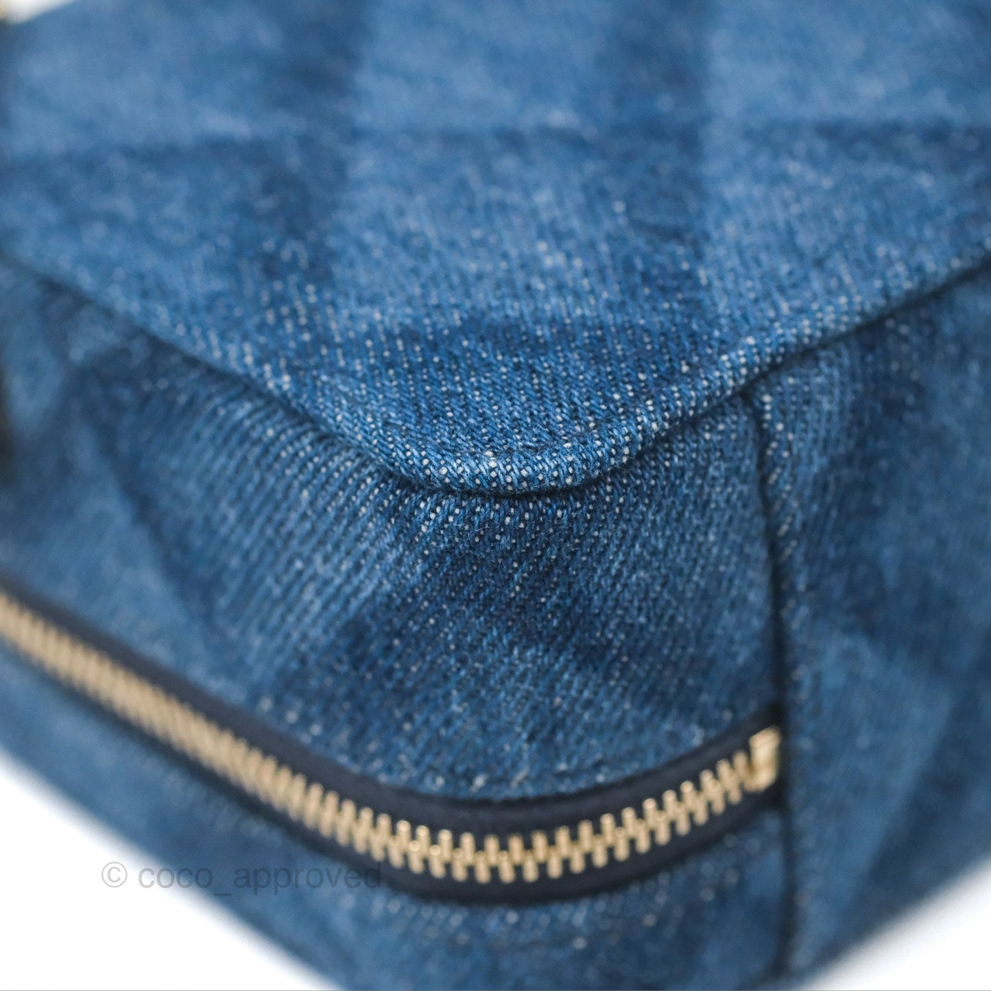 Chanel Quilted Camera Bag Denim Gold Hardware
