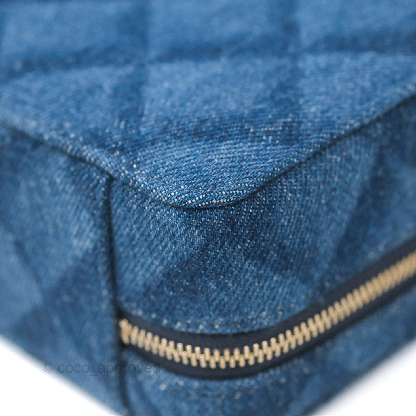Chanel Quilted Camera Bag Denim Gold Hardware