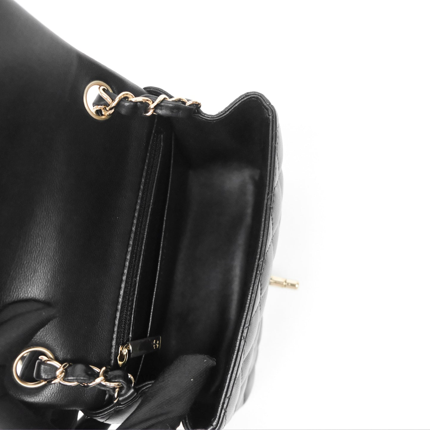 Chanel Mini Square Black Lambskin Gold Hardware