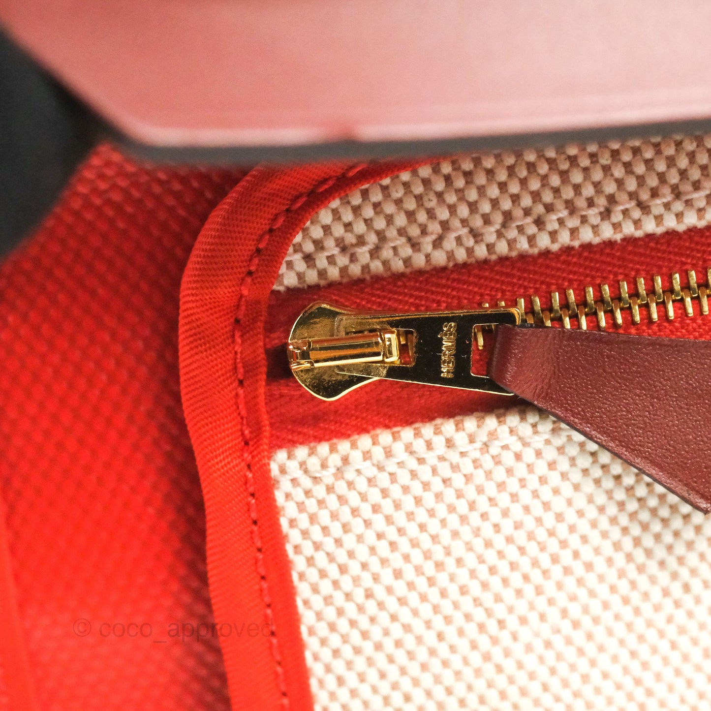 Hermès Herbag Zip 31 Toile H Berline Orange Meca/Rouge H Gold Hardware