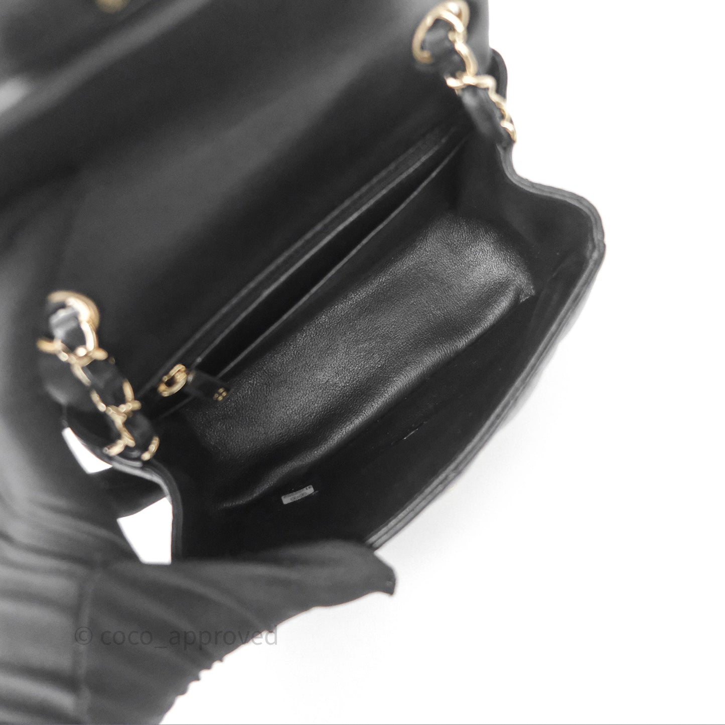 Chanel Mini Square Black Lambskin Gold Hardware