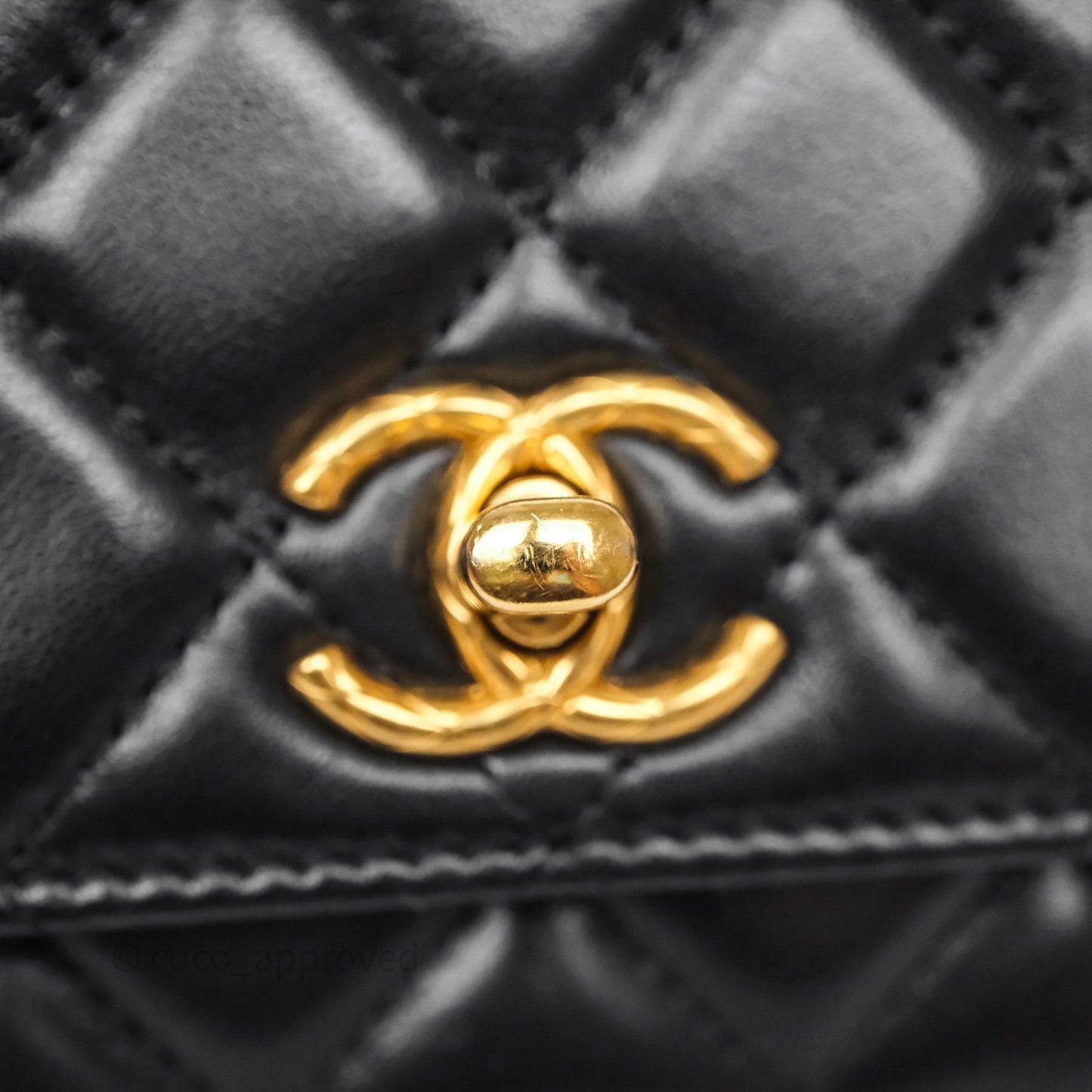 Chanel All Slide Wallet on Chain WOC Adjustable Chain Quilted Black Lambskin