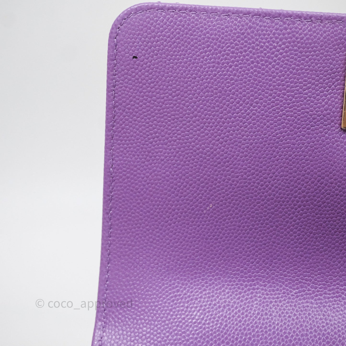 Chanel Mini Coco Handle Quilted Purple Caviar Gold Hardware