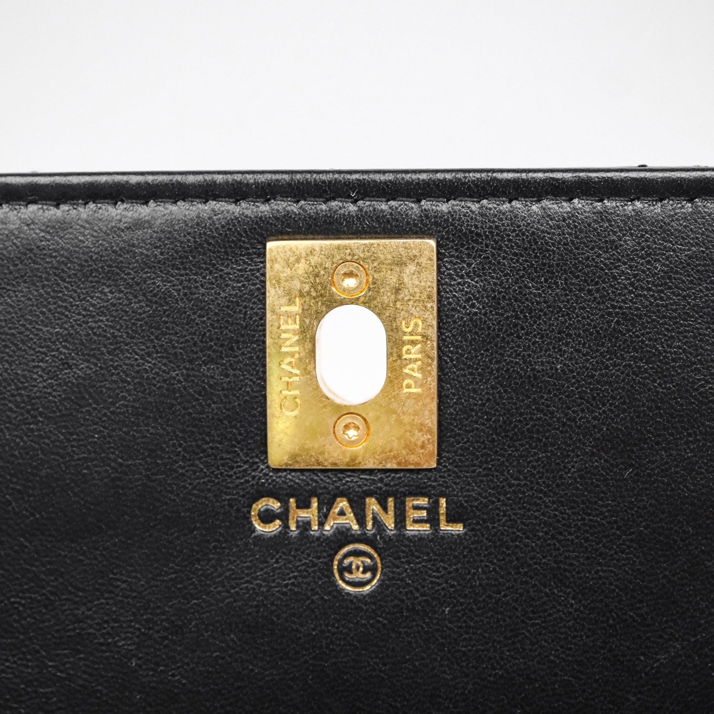 Chanel All Slide Wallet on Chain WOC Adjustable Chain Quilted Black Lambskin