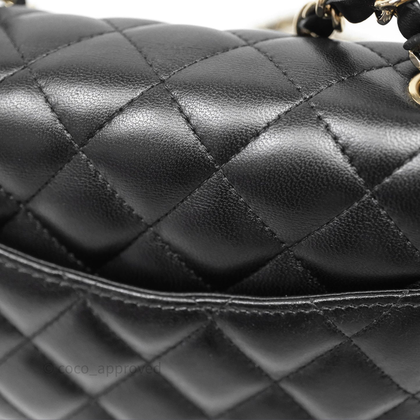 Chanel Mini Square Black Lambskin Gold Hardware