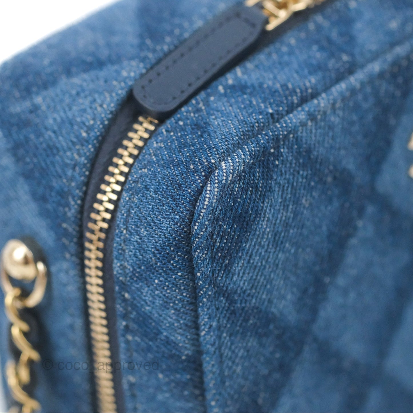 Chanel Quilted Camera Bag Denim Gold Hardware
