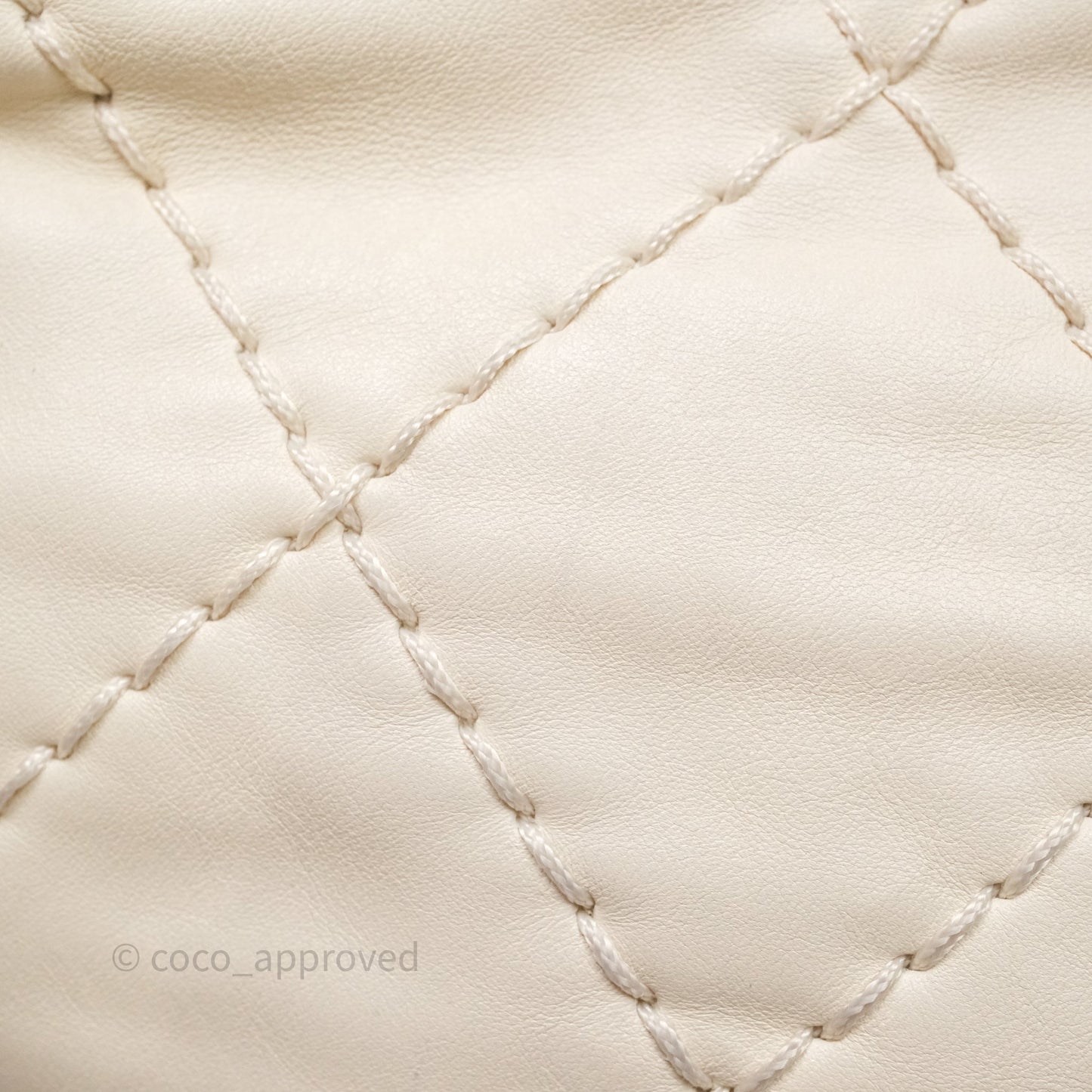 Chanel Expandable Ligne Flap Bag Ivory White Silver Hardware