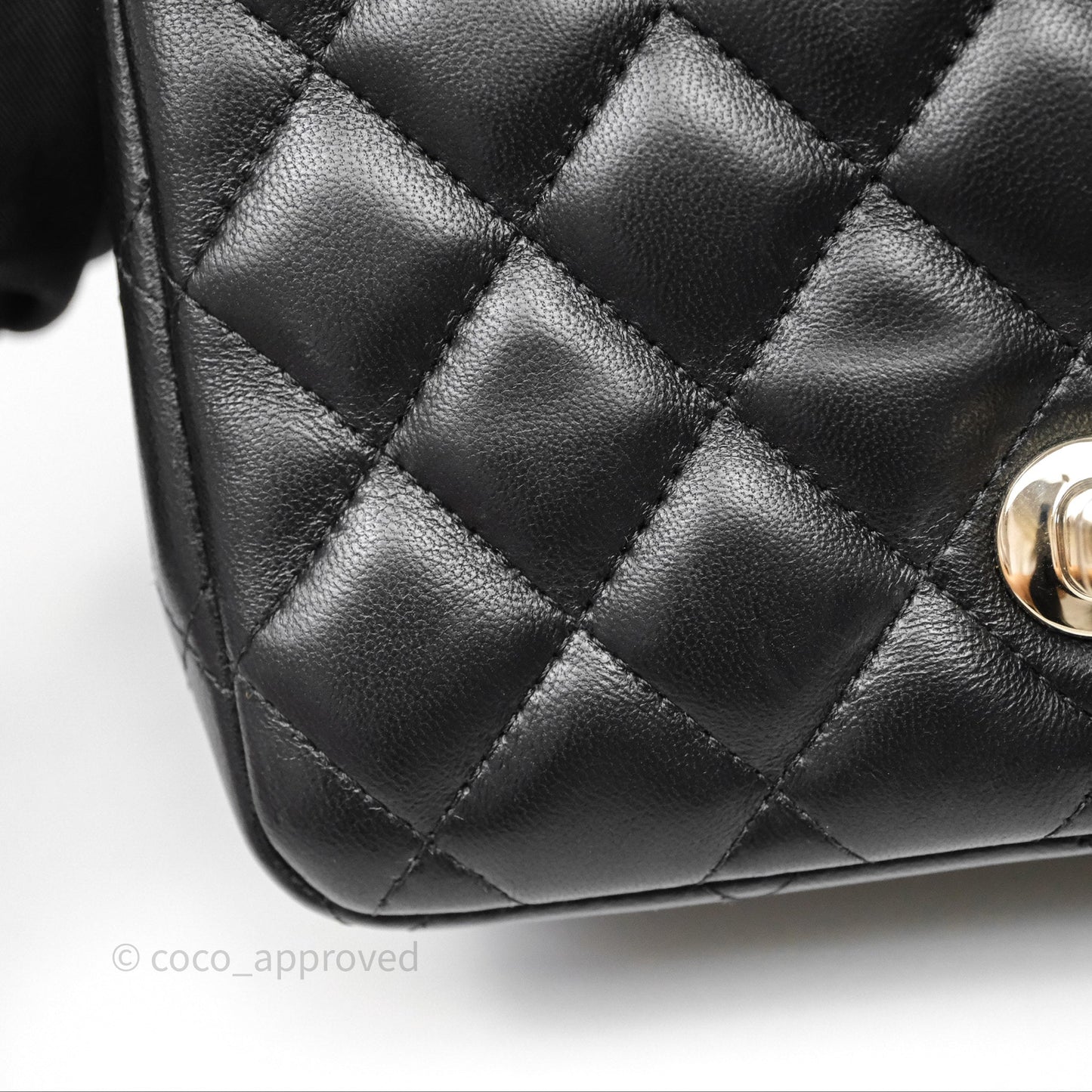 Chanel Mini Square Black Lambskin Gold Hardware
