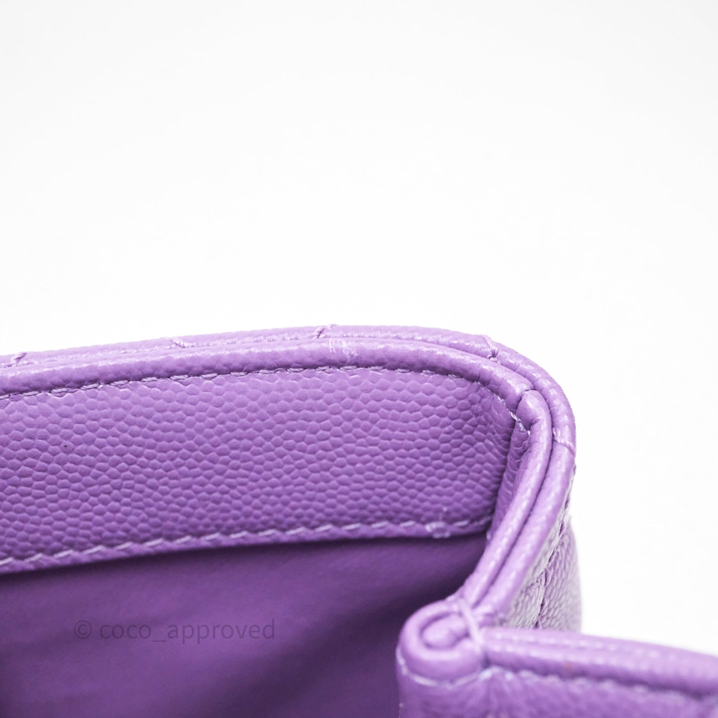 Chanel Mini Coco Handle Quilted Purple Caviar Gold Hardware