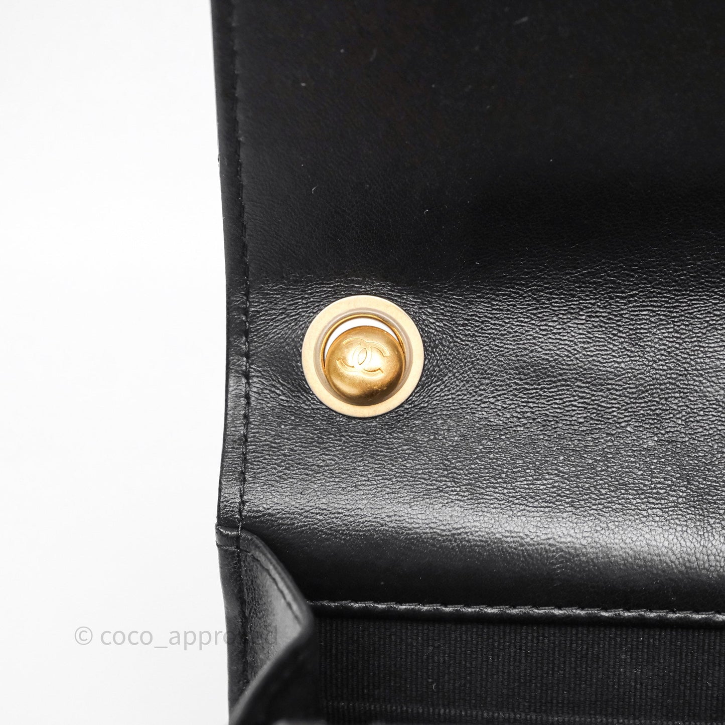 Chanel All Slide Wallet on Chain WOC Adjustable Chain Quilted Black Lambskin